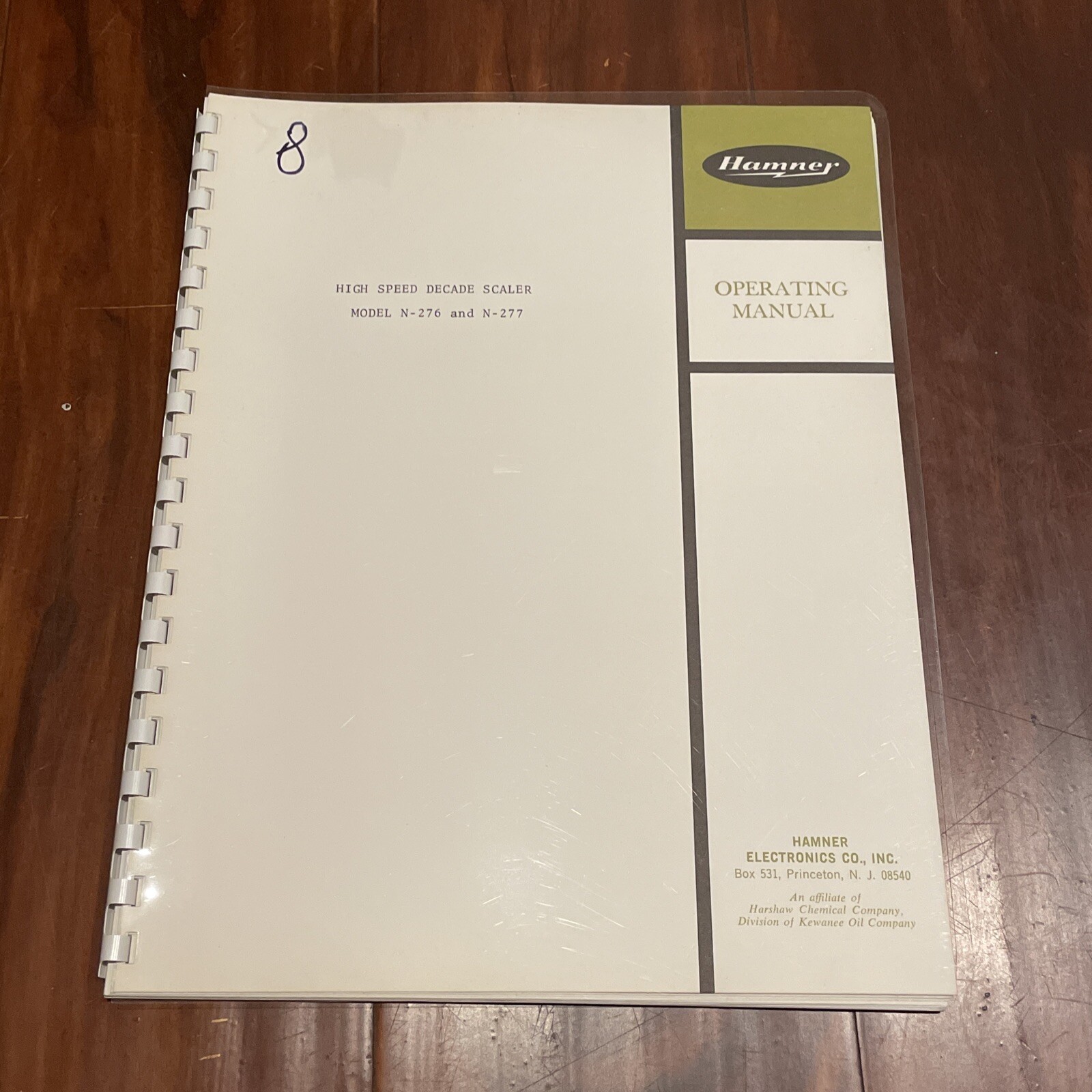 Hamner Model N-276 & N-277 High Speed Decade Scaler Operating Manual