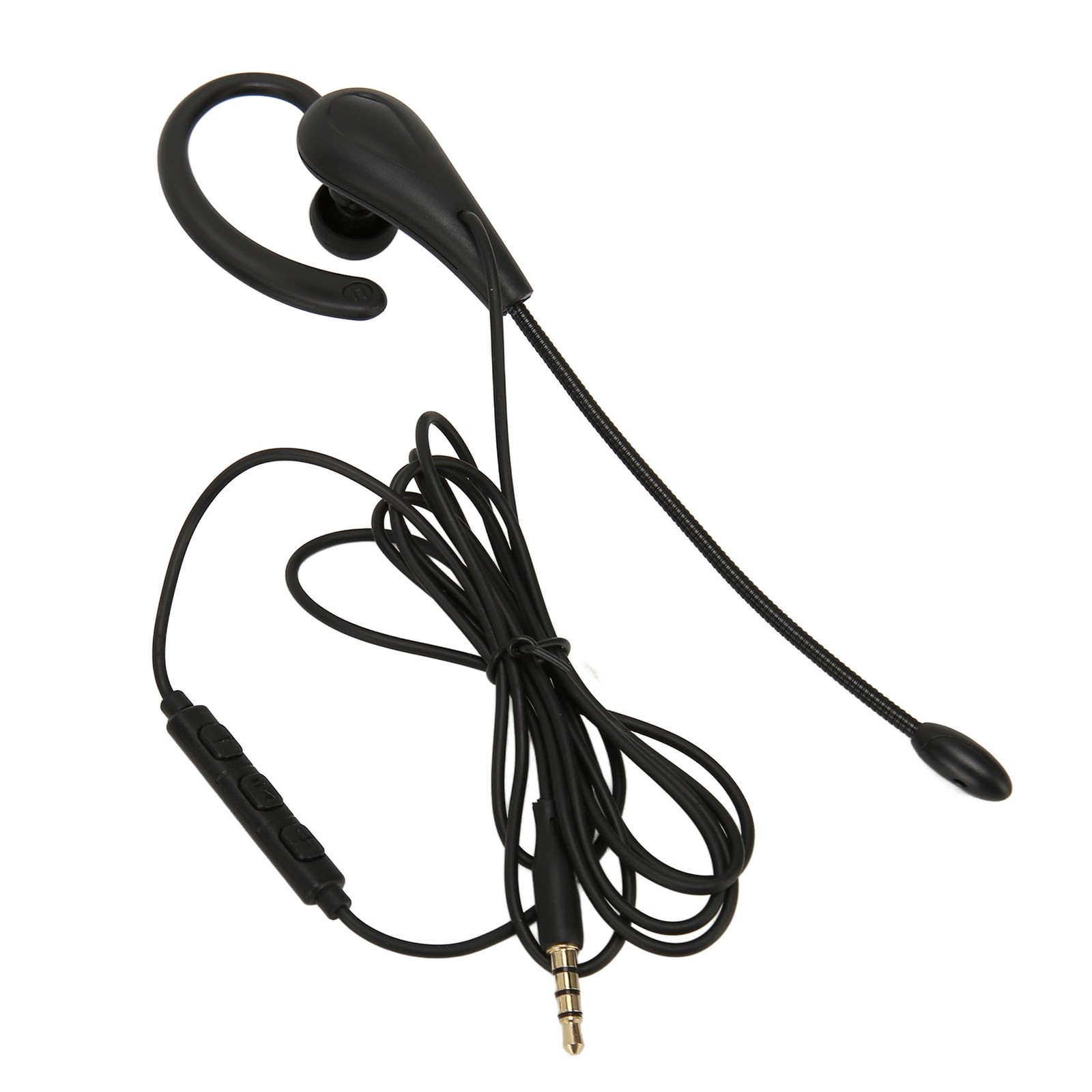 Single Ear Headset With Microphone Wired Noise Cancelling Lightweight Monaural