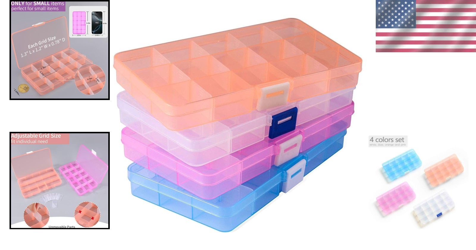 Transparent 15-Compartment Jewelry Organizer - Small Plastic Storage Solution