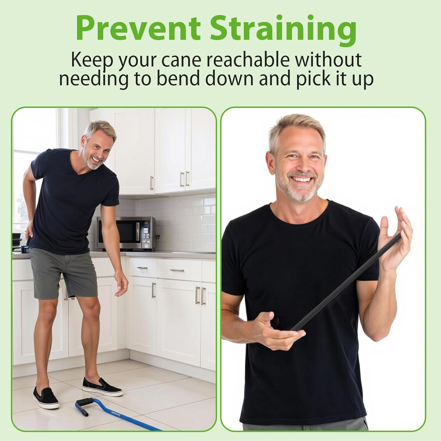 4 Pack Bendable Cane Holder - Cane Holder with Fixation Grabber Hook Attachments
