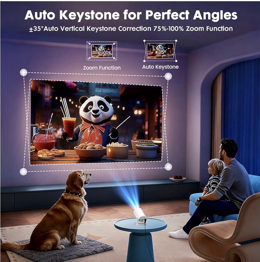 Smart Portable Mini Projector with WIFI and Bluetooth Compatible with Androids