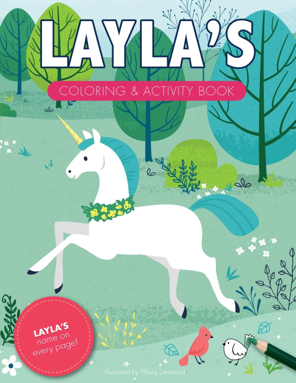 Layla's Coloring & Activity Book: A Personalized Gift For Layla - Her Name on Ev
