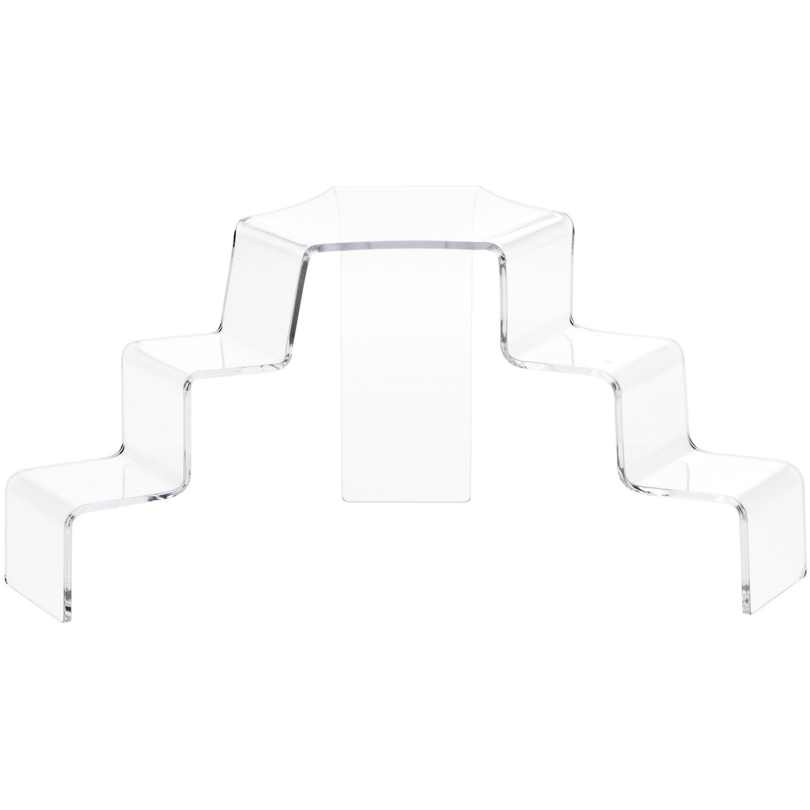 Plymor Clear Acrylic 3-Step, 2-Sided Stair Riser, 5.25" H x 11.5" W x 6.5" D