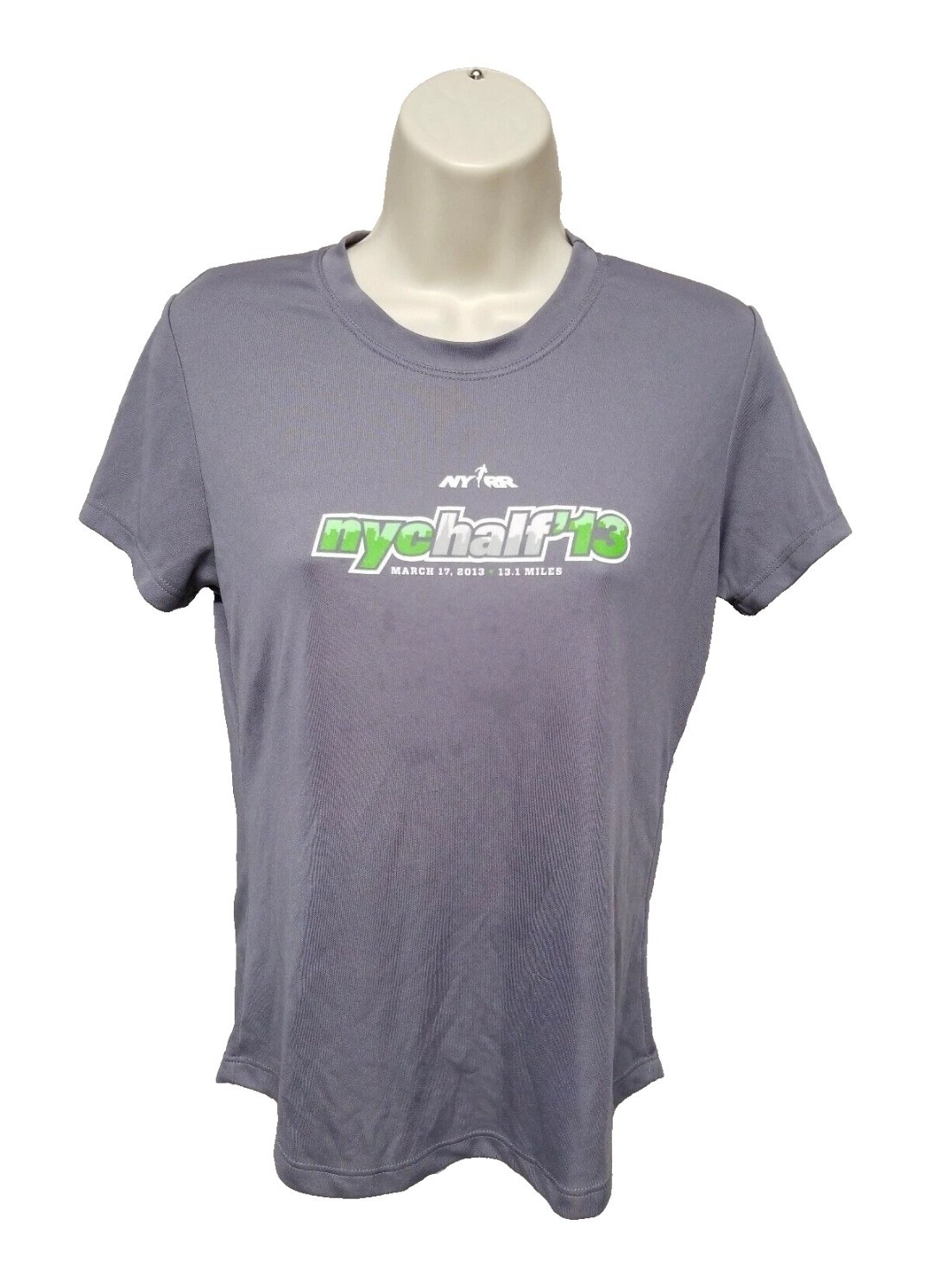 2013 NYRR NYC Half 13.1 Miles Womens Medium Gray Jersey