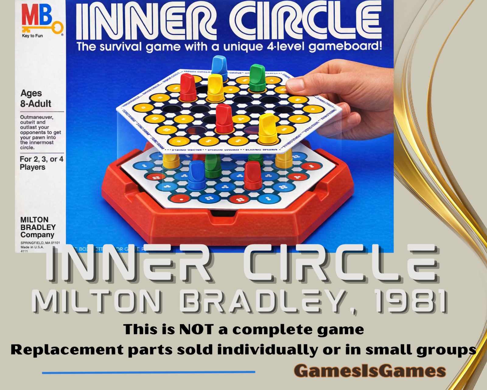 Board Game Parts: INNER CIRCLE, Milton Bradley, 1981, replacement pieces