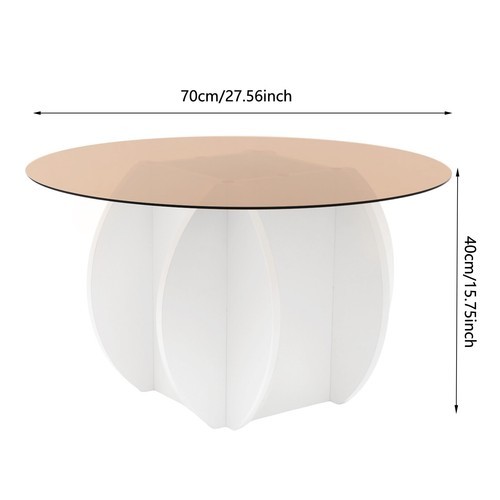 Round Coffee Table, Glass Tabletop Coffee Table, Tempered Glass Coffee Table