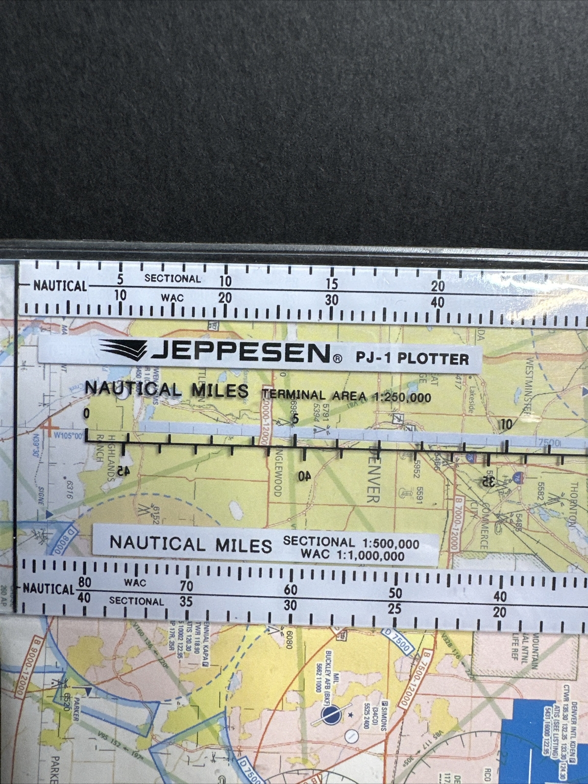 Jeppesen PJ-1 Rotating Azimuth Plotter Nautical/Statute Miles