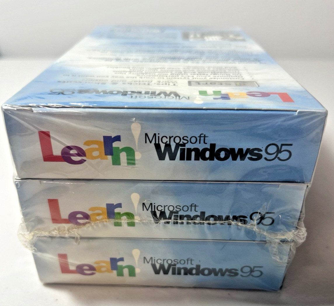Microsoft Learn Windows 95 New Sealed 3-Pack Certified Professional VHS
