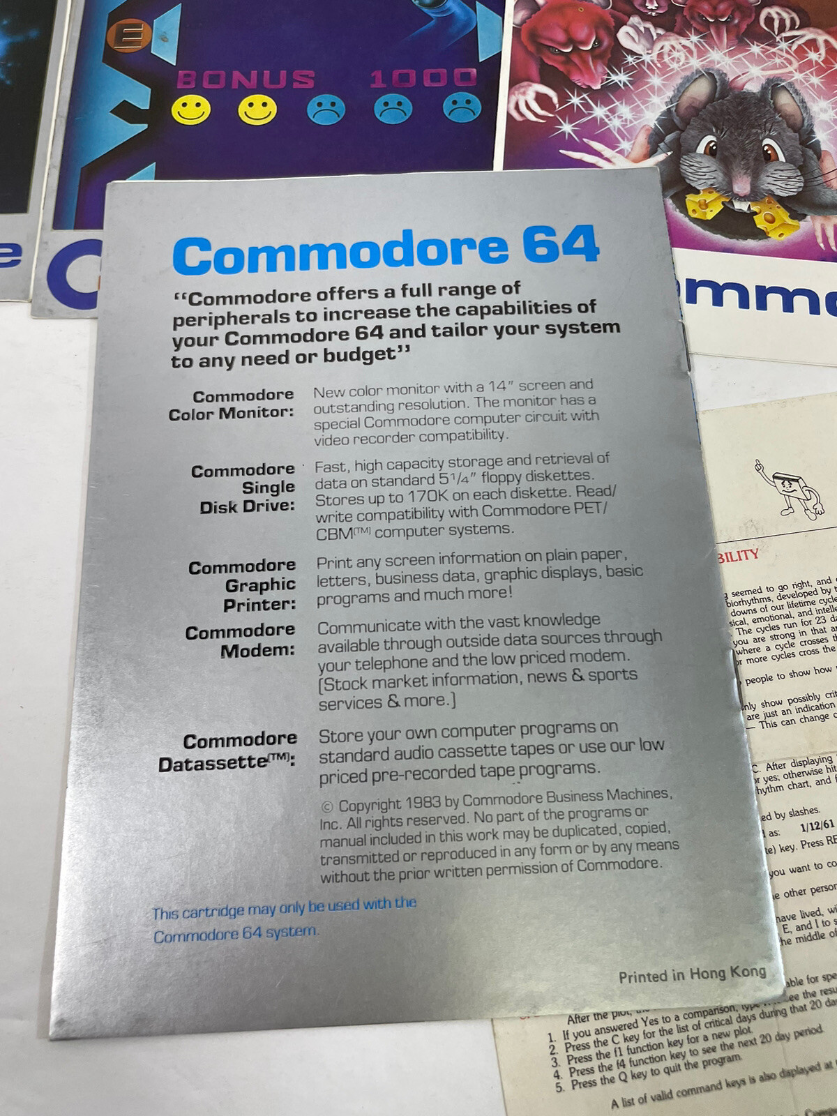 Commodore 64 + Vic20 Computer Software Instruction Manual Booklet Lot Manuals