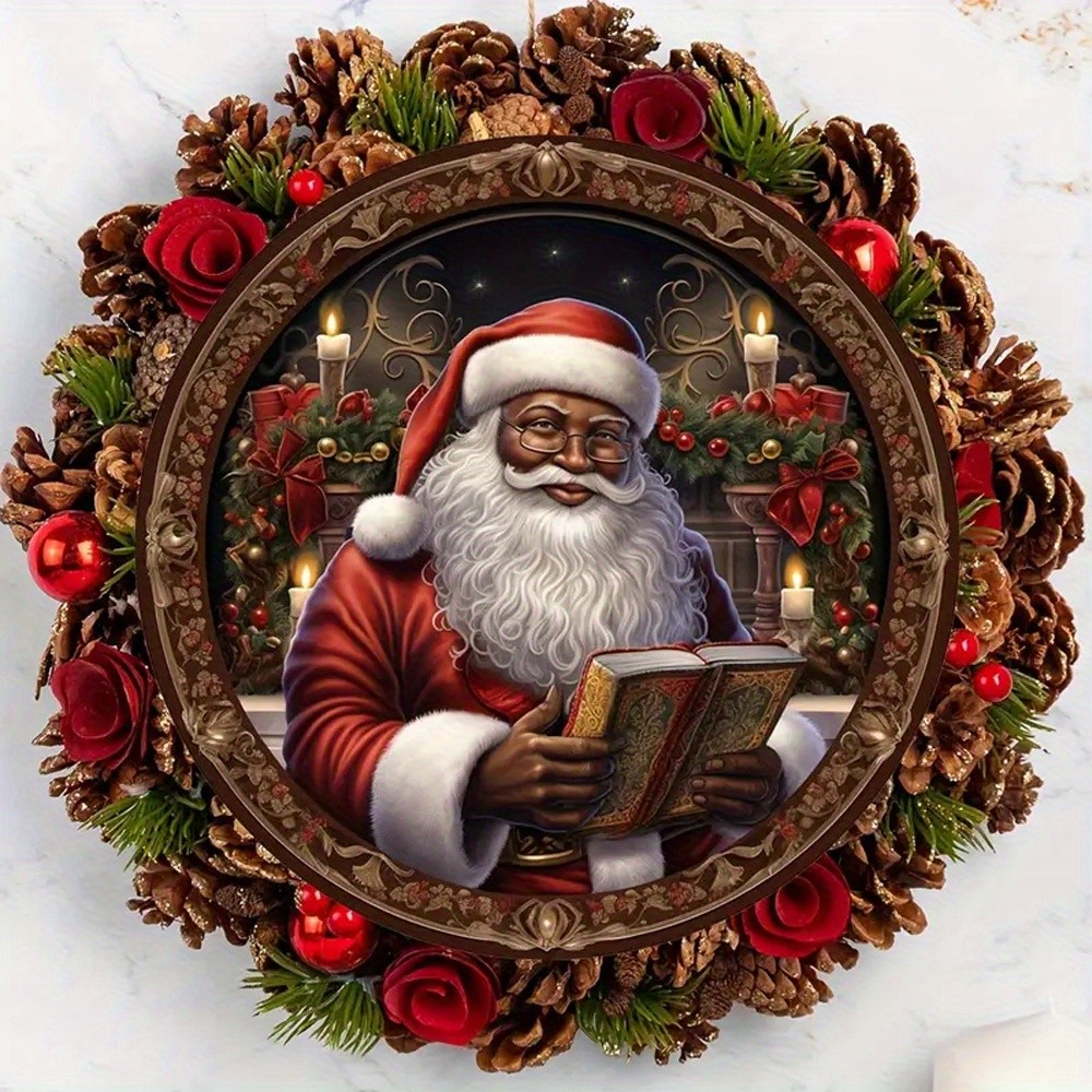 Unique Acrylic Black Santa Ornament - Christmas Gift Idea for Holiday Decor