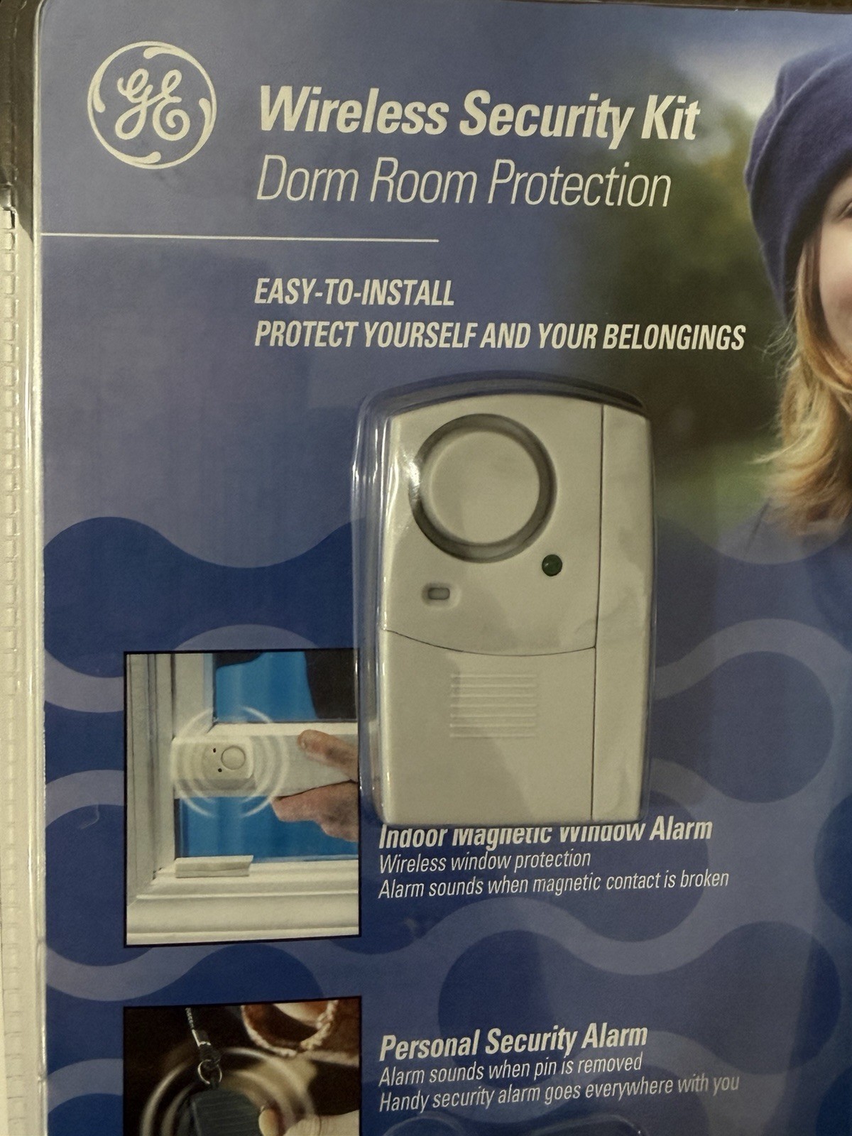 GE Wireless Security Kit Dorm Room Protection 3-Piece Door Stop Window Alarms