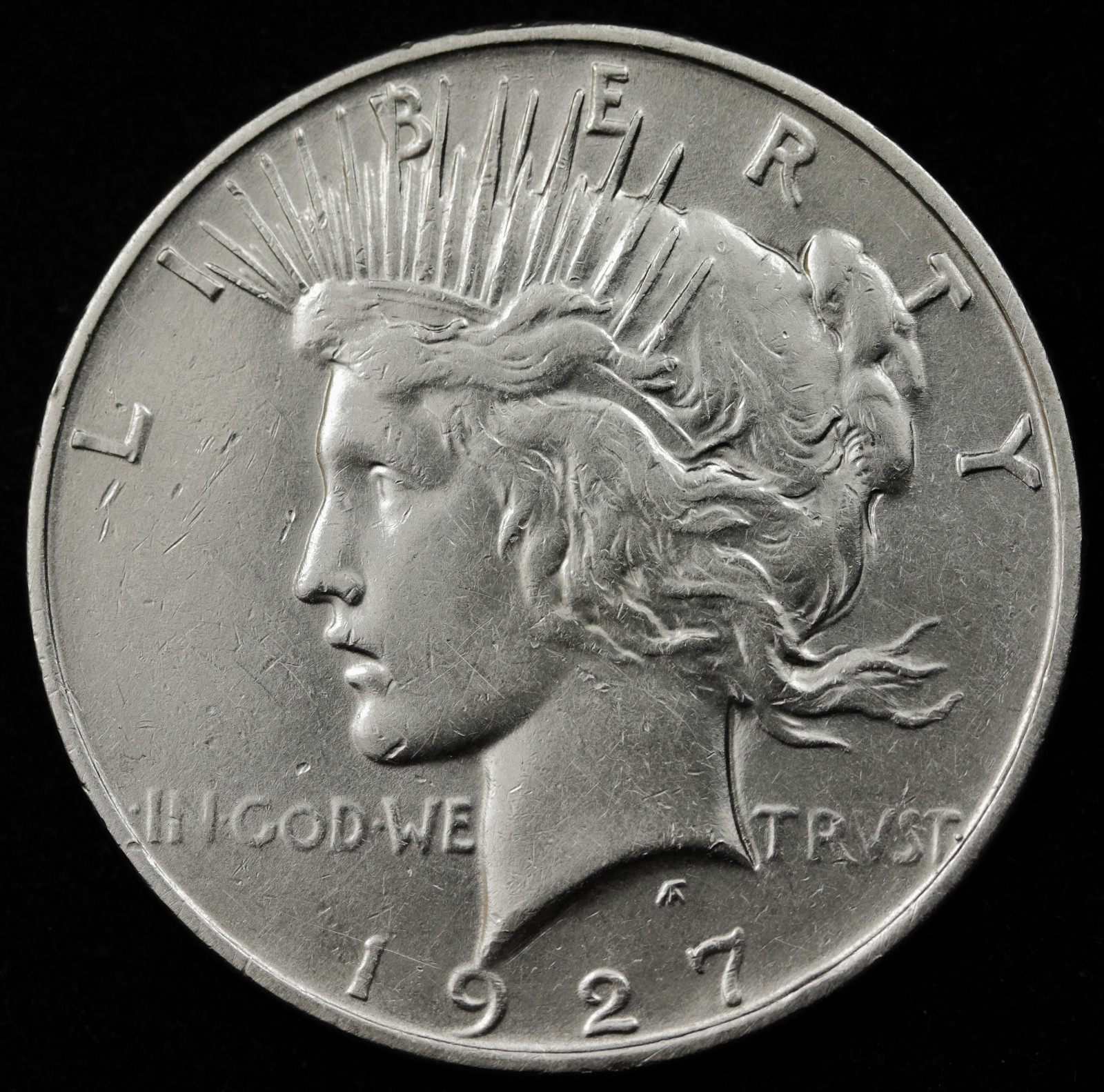 1927-d Peace Silver Dollar.  A.U.   (Inventory A)