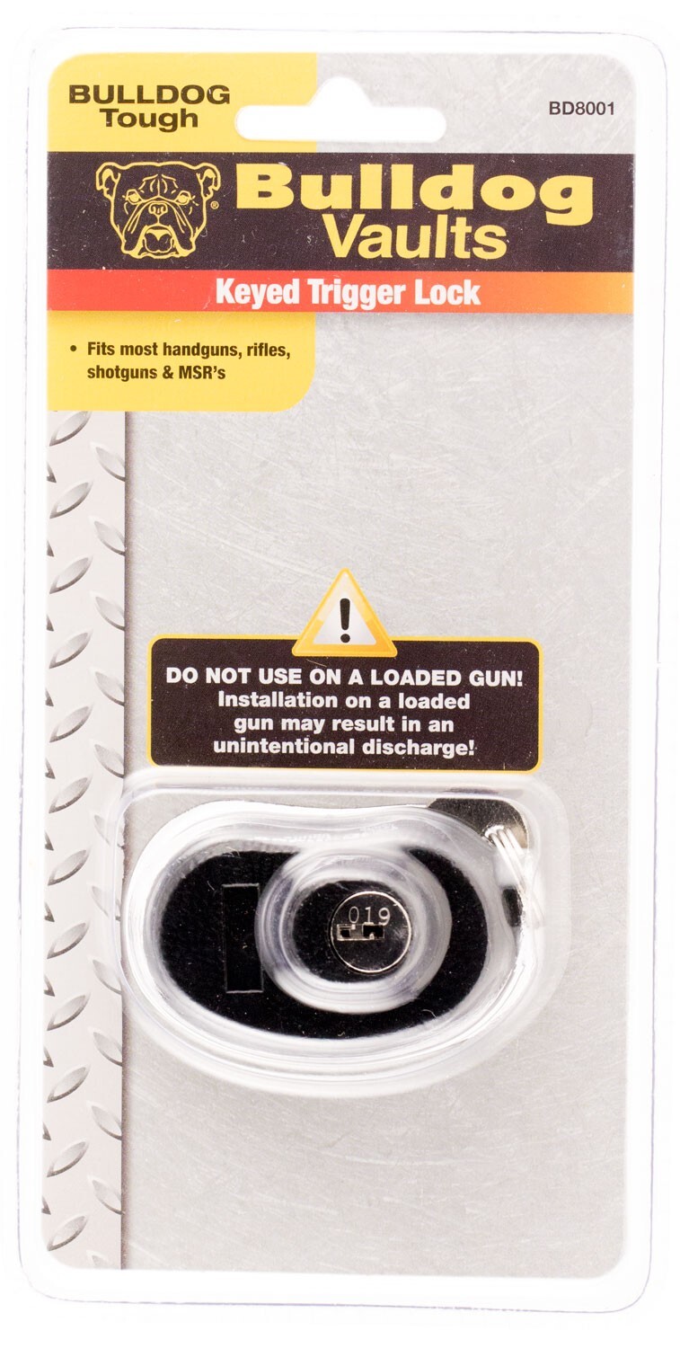 Bulldog BD8001 Trigger Lock Open With Key Black Metal Firearm Fit-