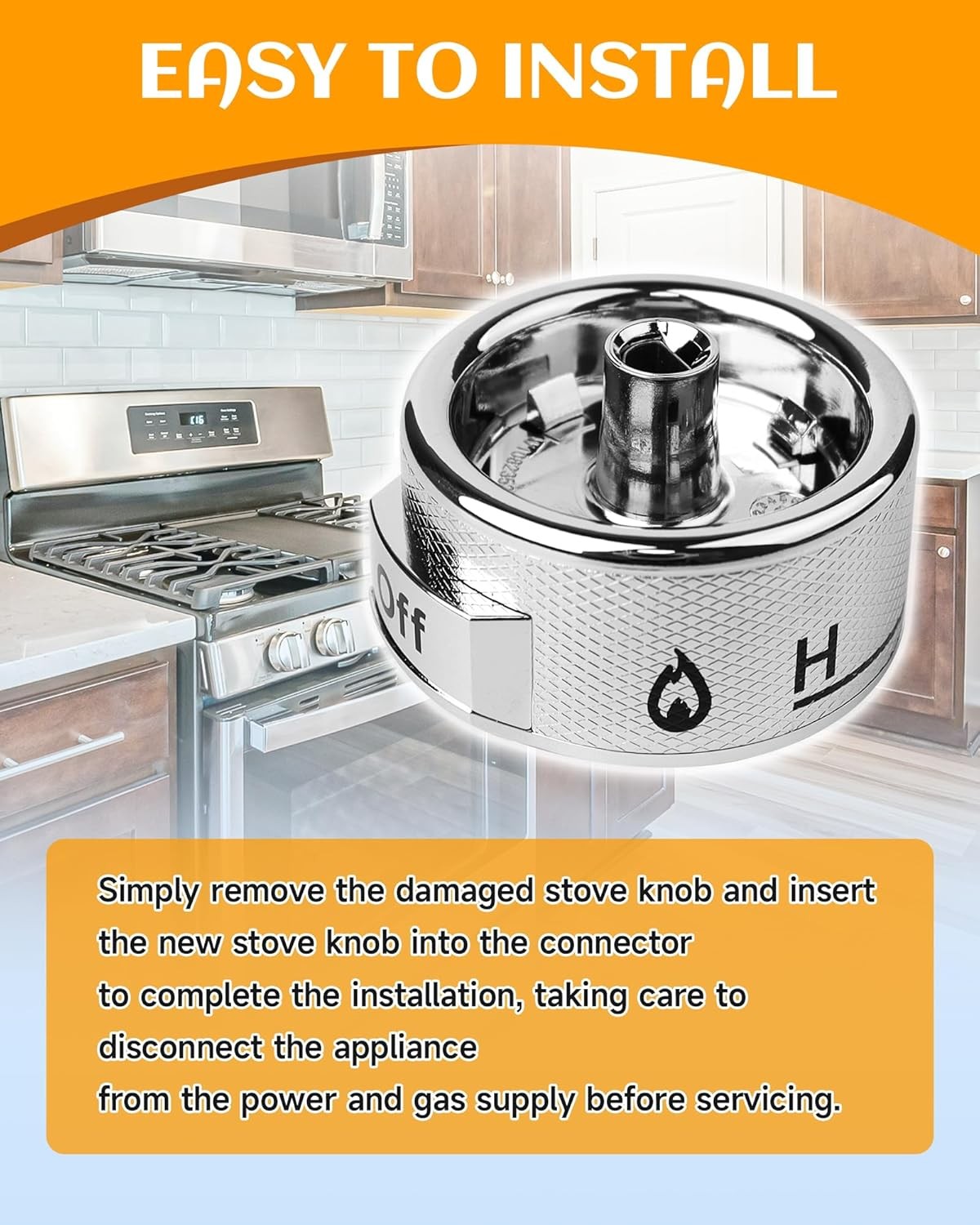 1Pcs Stove Control Knobs Replaces W11030413 more Range Oven Whirlpool Kitchenaid