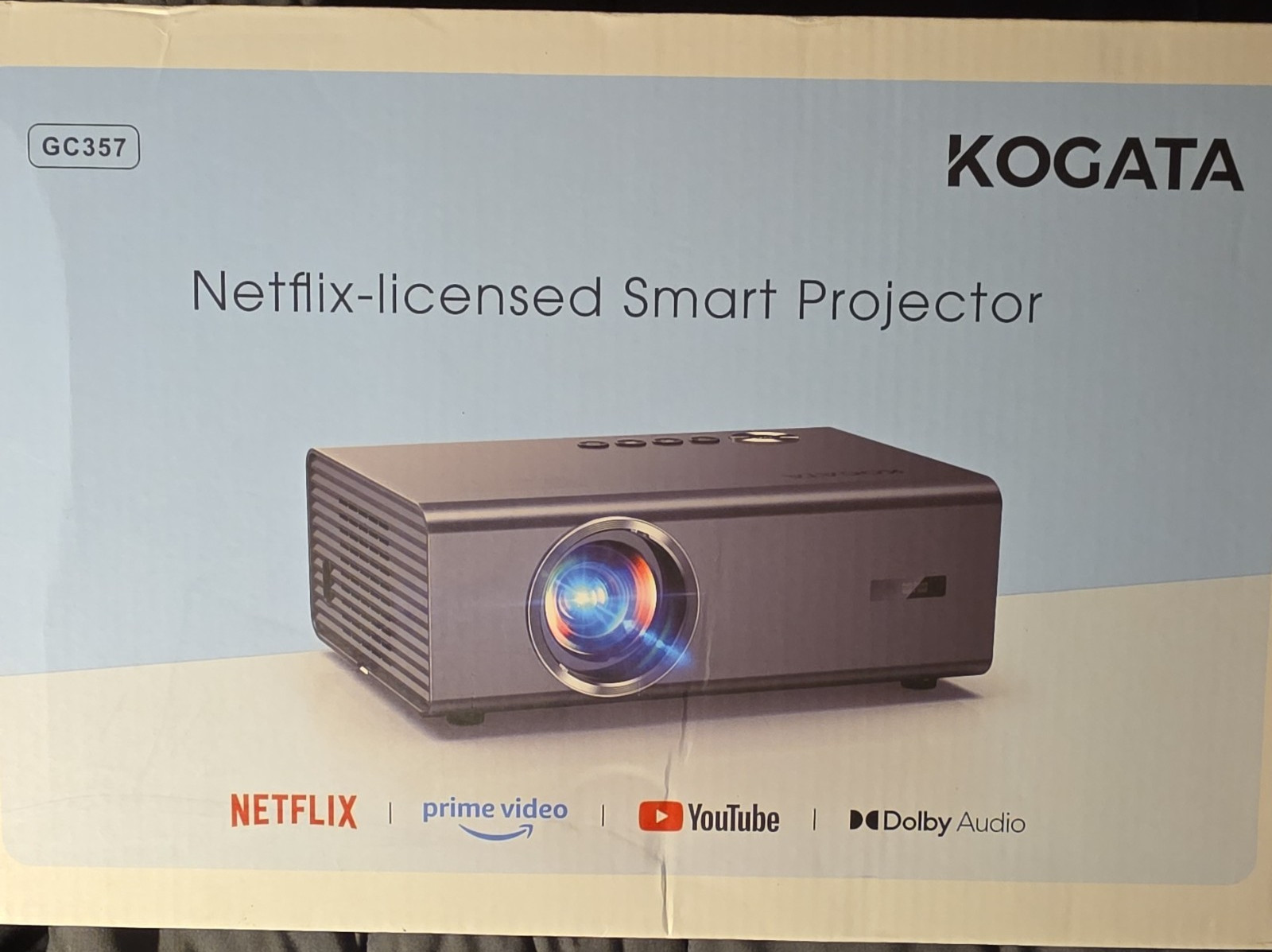 KOGATA GC357 Netflix-Licensed Smart Projector 1080p LCD 1500 ANSI Gray