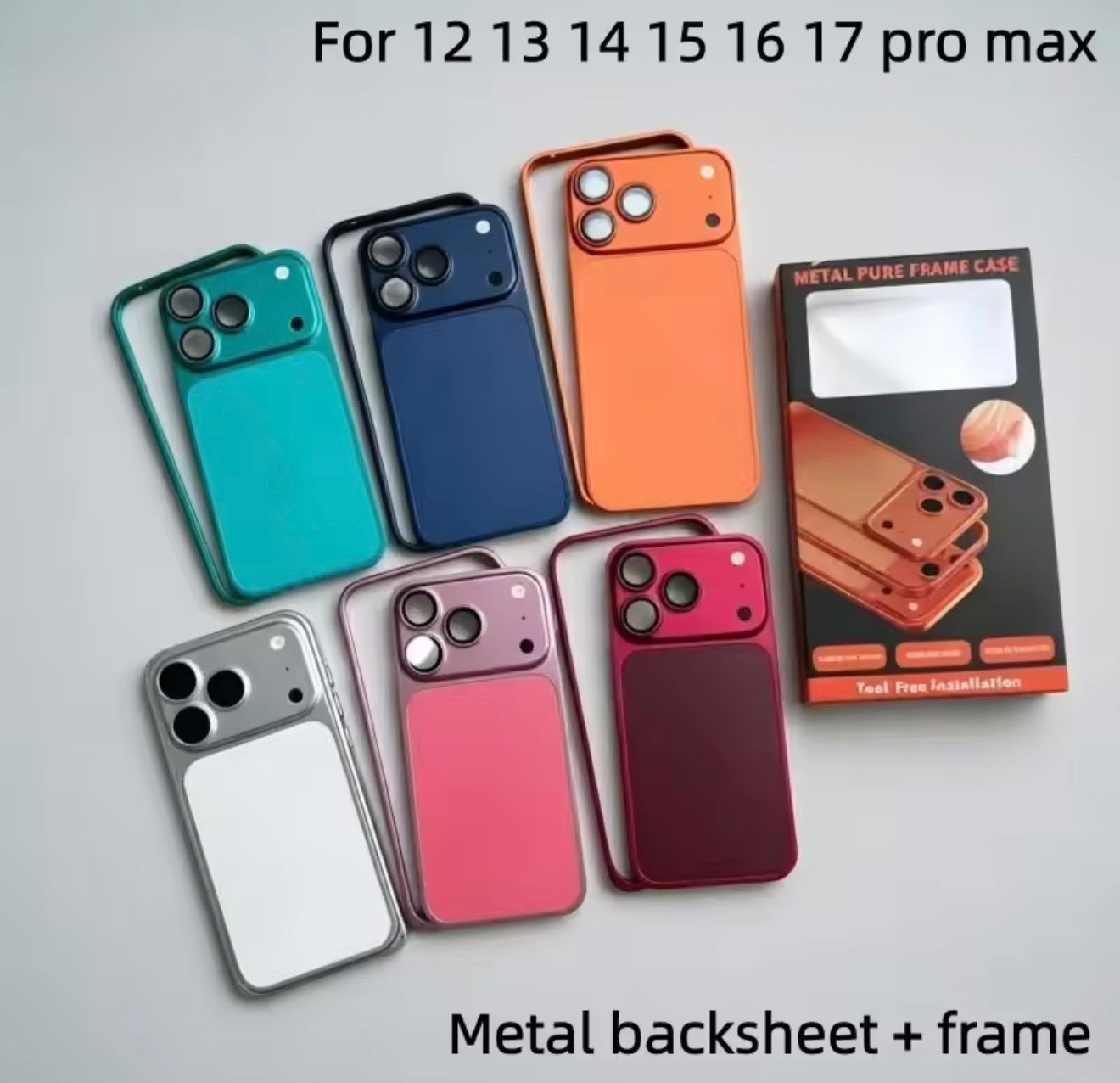 Convert iPhone in To iPhone 18 PRO Max Metal Back Protector and Side Border Case