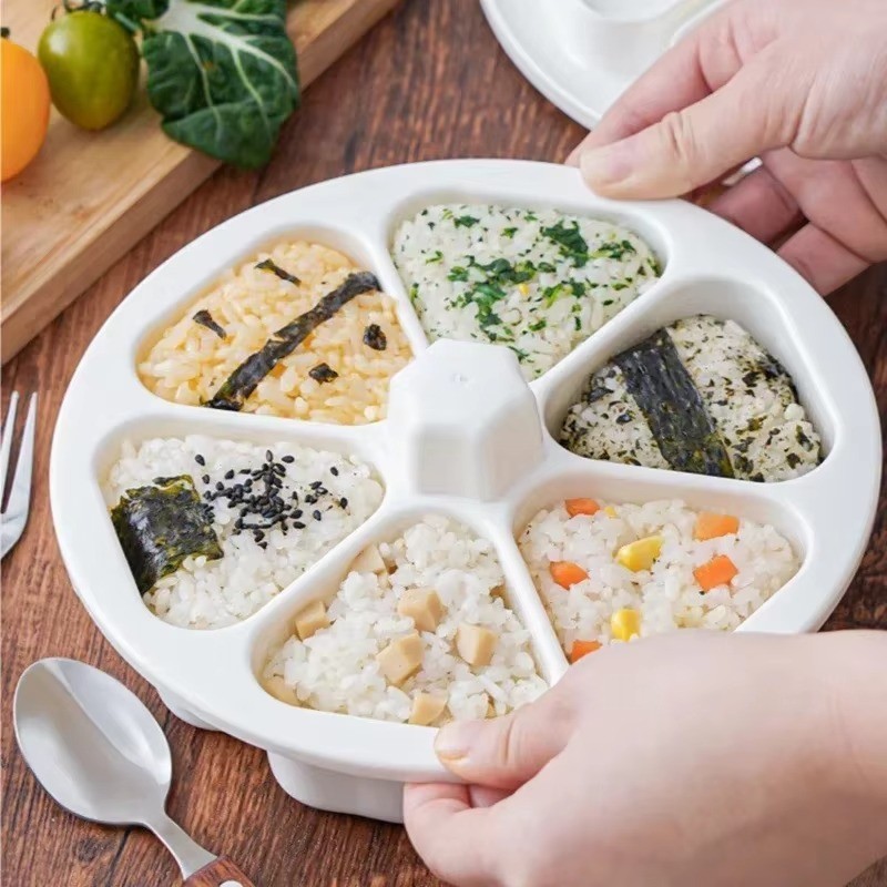 6 in 1 Onigiri Mold Multifunctional Triangle Sushi Rice Ball Maker Storage Set