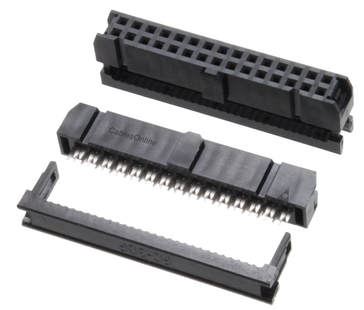 10-Pack 30-Pin (2x15) Female IDC 2.54mm Pitch Connectors for Flat Ribbon Cable