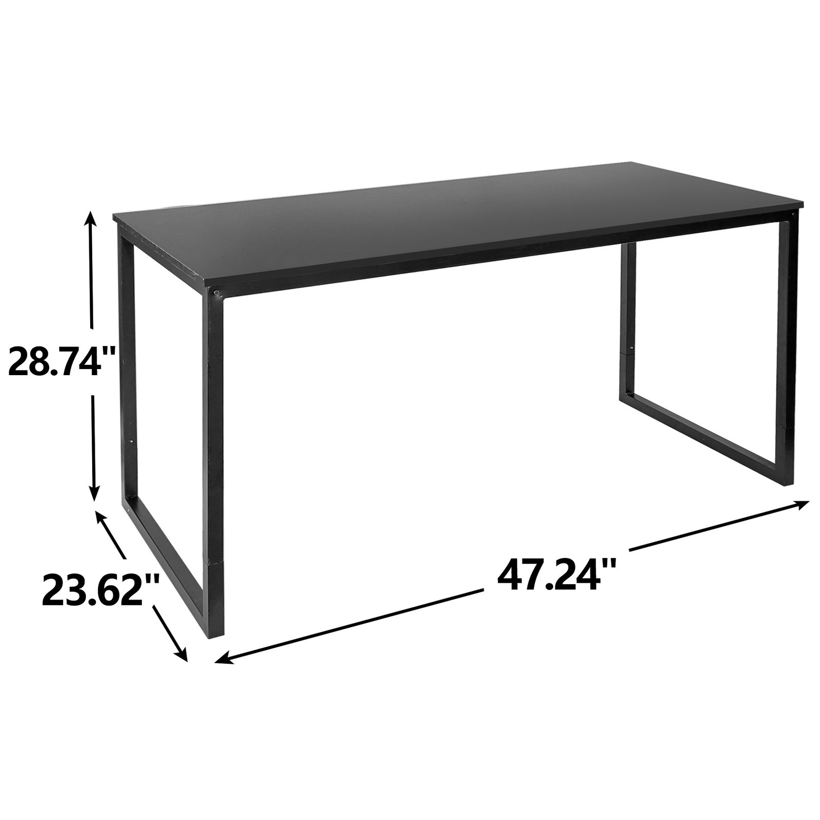 47" Computer Writing Desk Modern Study Office Desk Corner Table Espresso Style