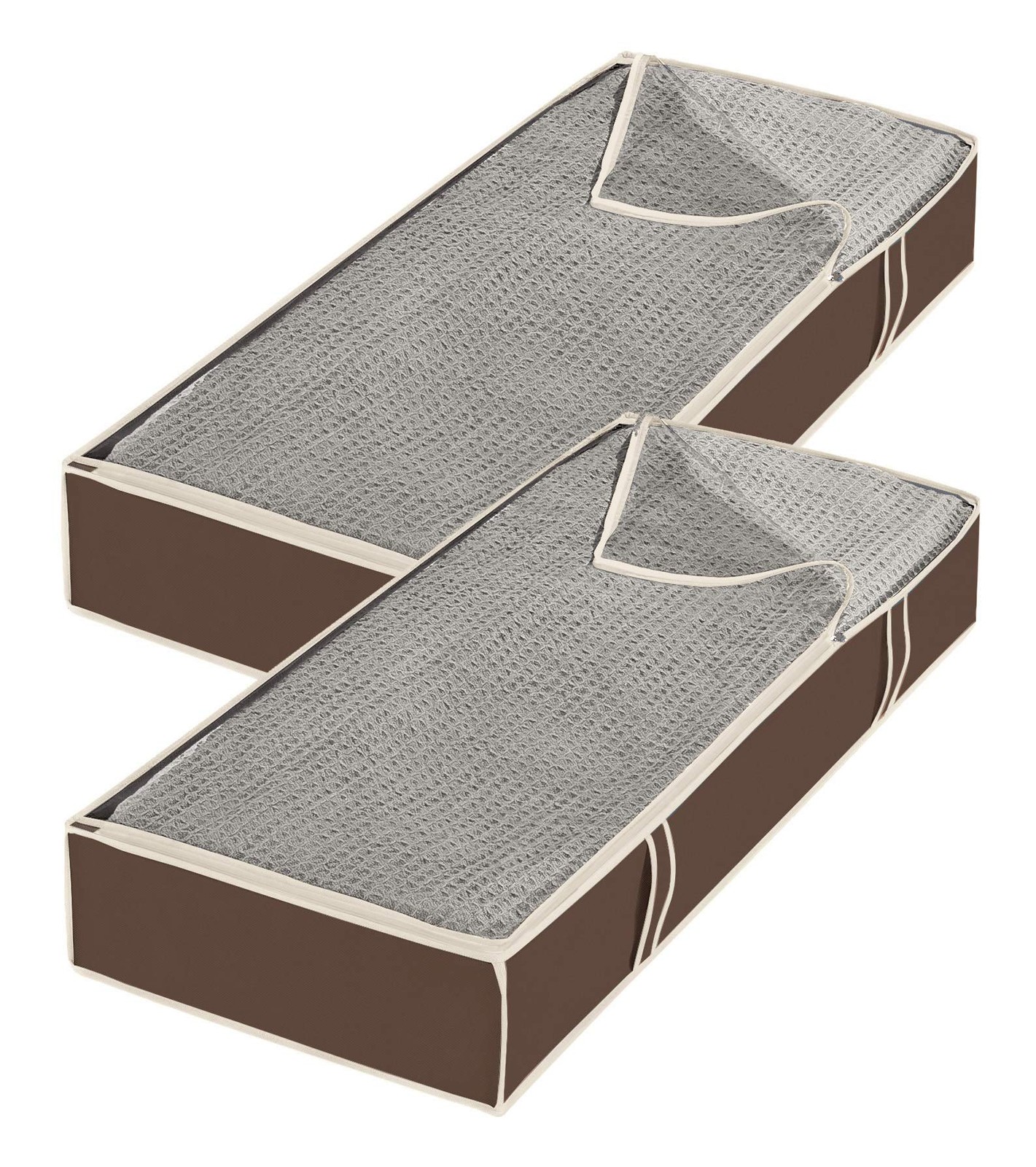 Under Bed Storage Bags 2 Pack, Zippered Underbed Jumbo, Java