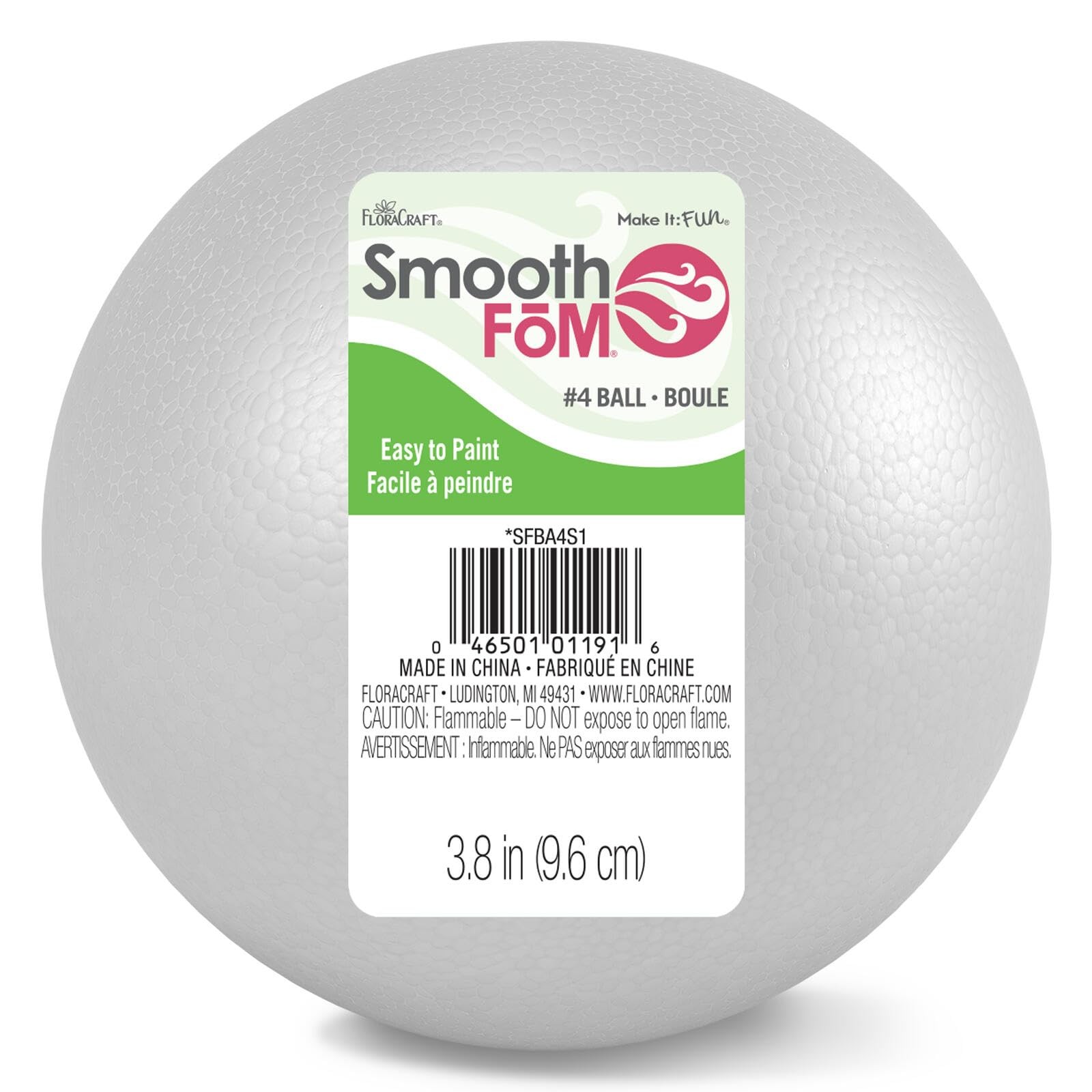 FloraCraft M Ball 3 8 Inch White Functional Smoothf Craft Supply Standard