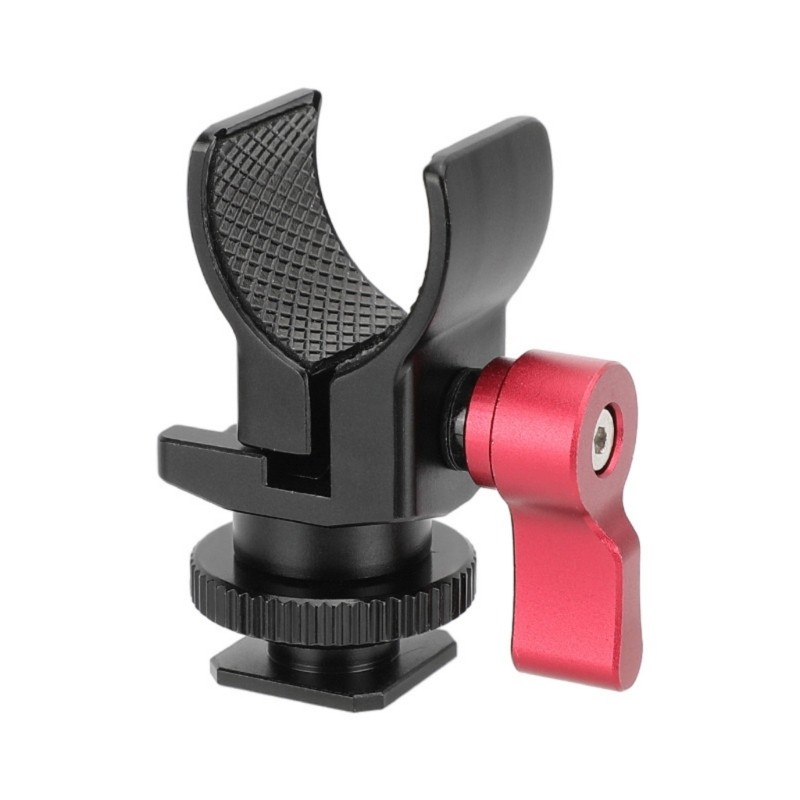 Metal Super Clamp for Microphone Cold Shoe Mount Attachment 1/4-20 Thread Hole