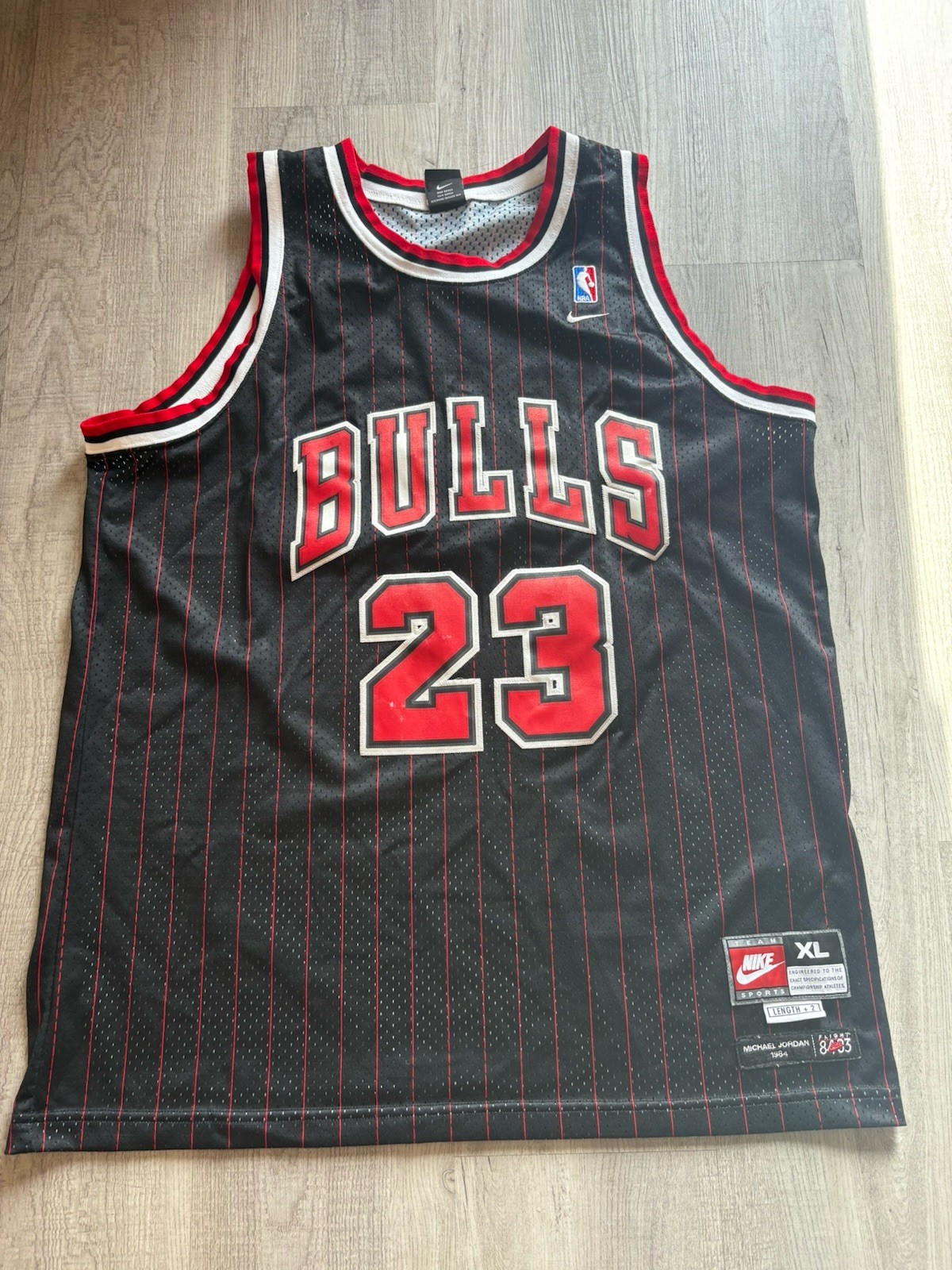 Vintage New Tags Nike Michael Jordan Chicago Bulls Pinstripe Players Jersey 50