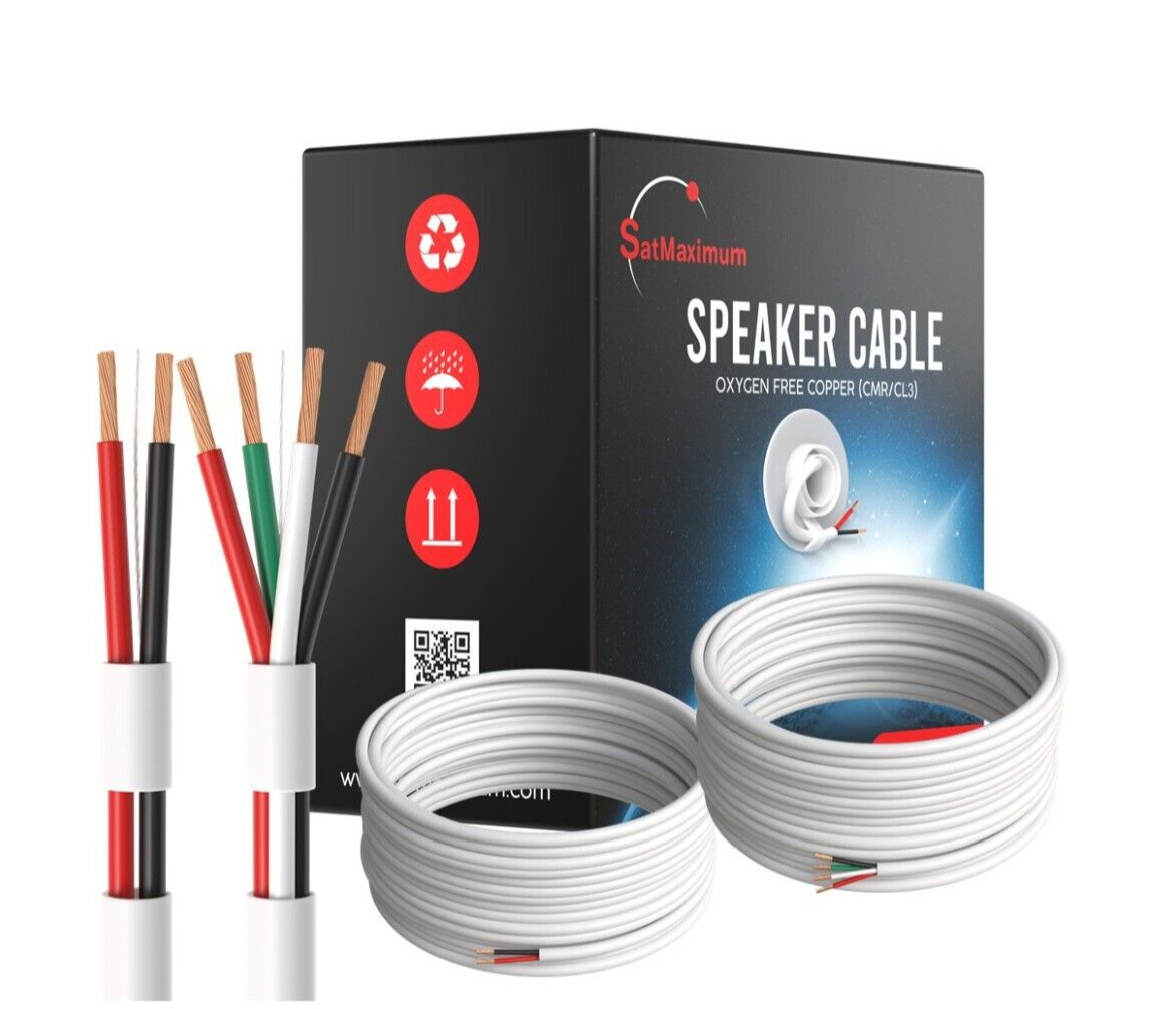 Indoor Speaker Cable High Quality 14/16/18AWG CL3/CMR Rated OFC Bulk Wire Lot