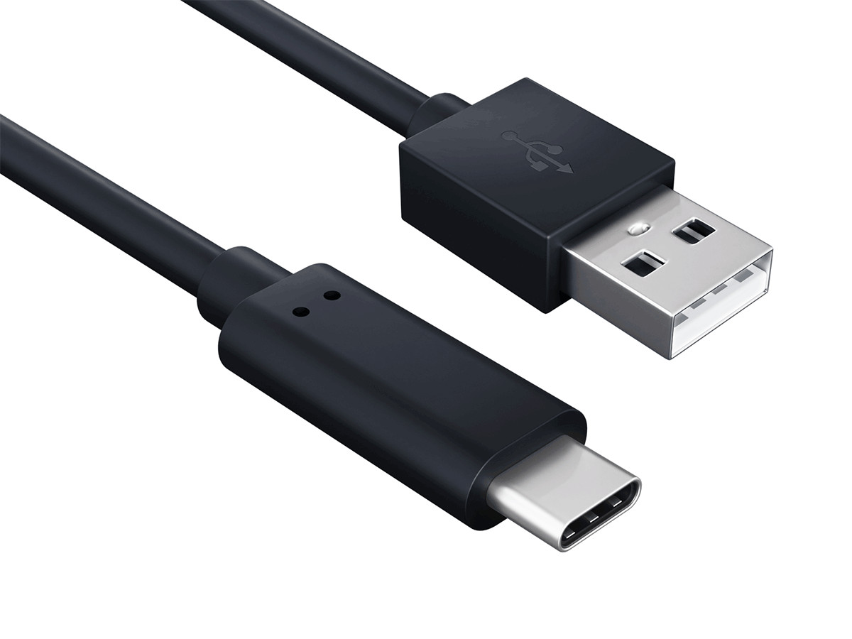 6in USB 2.0 Type-A to Type-C Male Cable 480 Mbps 5V/3A, Black