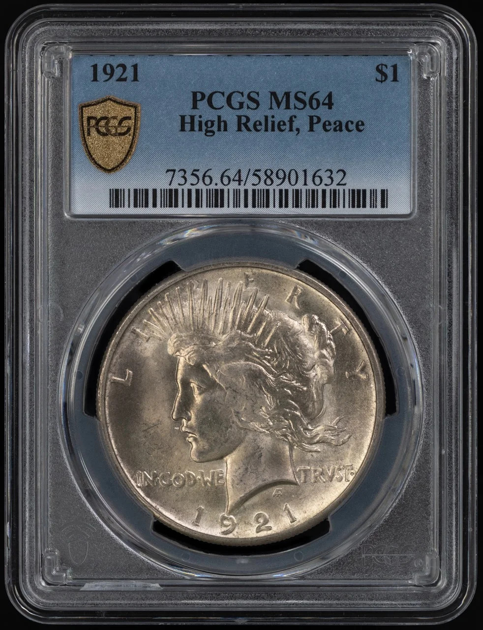 1921 Peace Silver Dollar PCGS MS-64