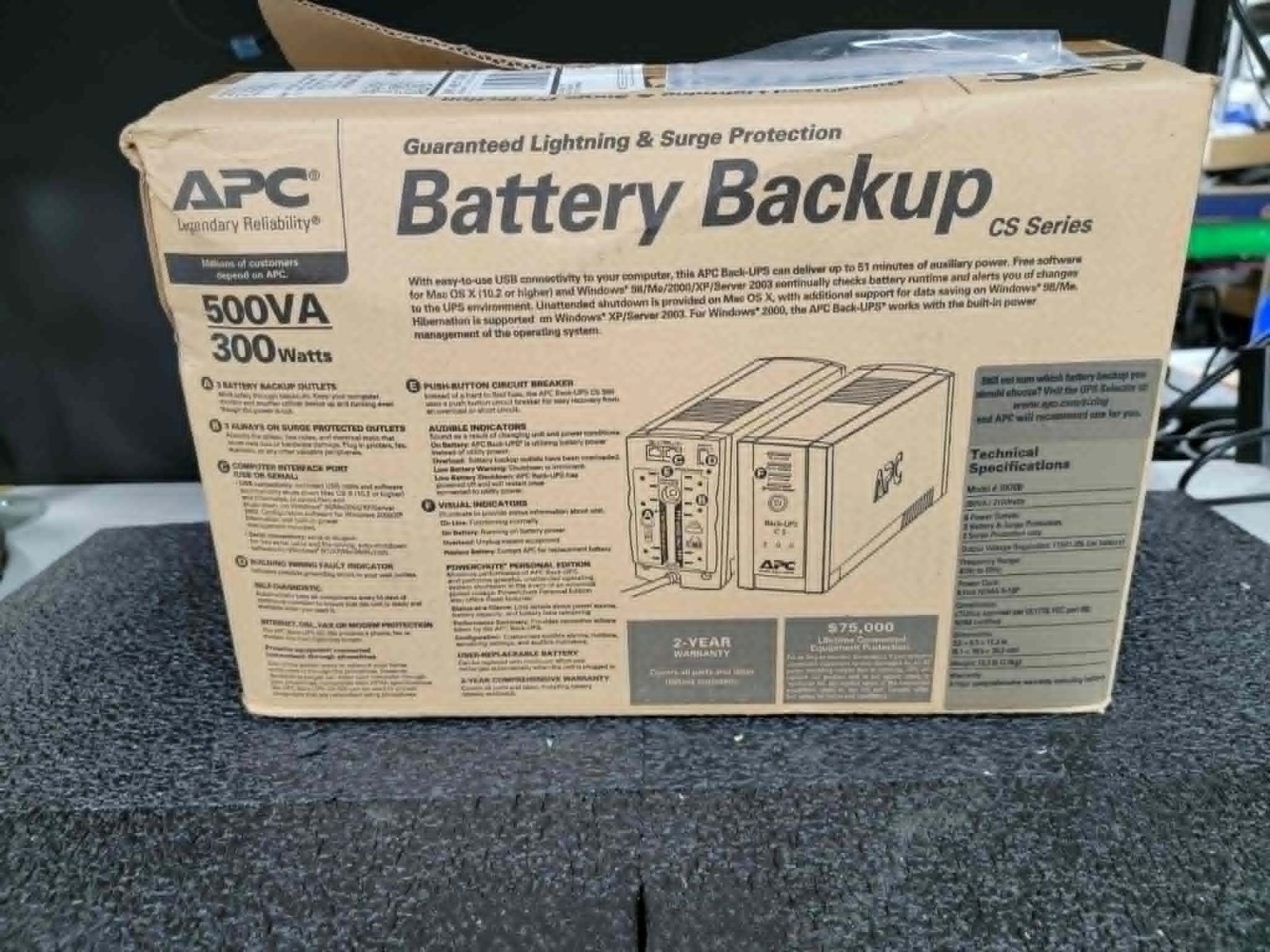 APC BK500 Back-UPS CS 500VA 300W