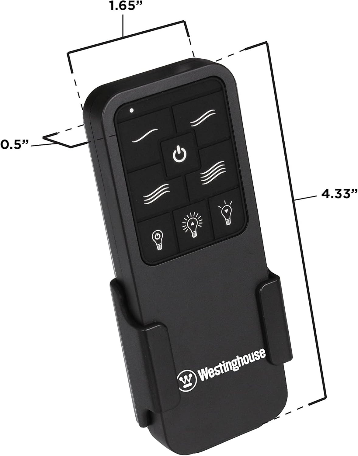 7787900 Four Speed Black Ceiling Fan Remote Control with Backlit Buttons
