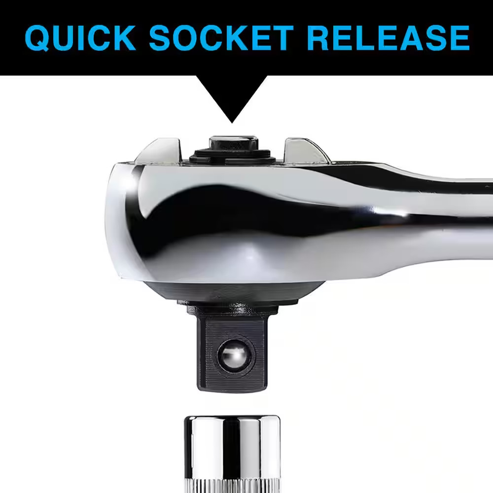 1/4 In. Drive Gearless Ratchet with Socket Quick Release