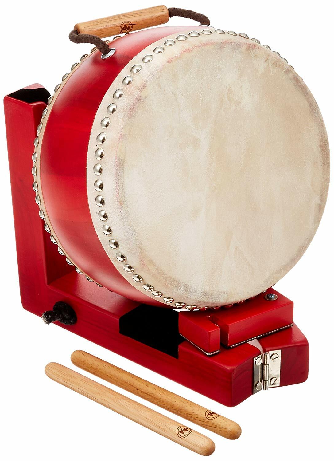 Japanese Nakano Taiko Wadaiko Drums Dia:240mm Wood Stand w/Stcik Red