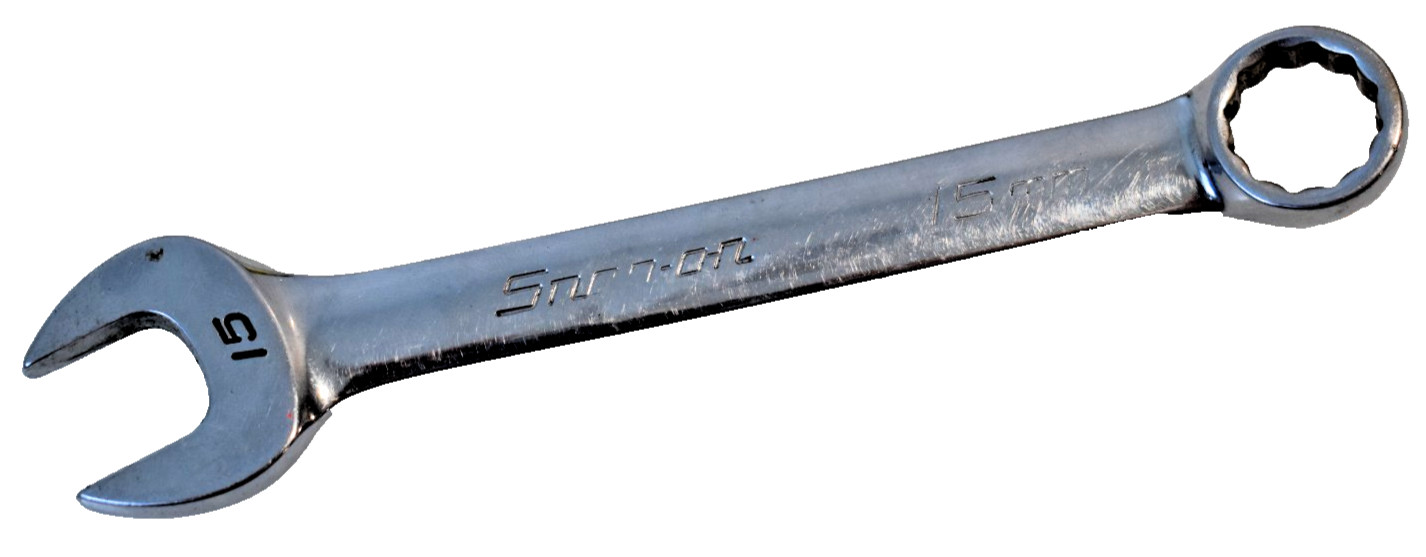 Snap On Tools OEXM15 15mm Metric Flank Drive Short Combination Wrench 12 Point