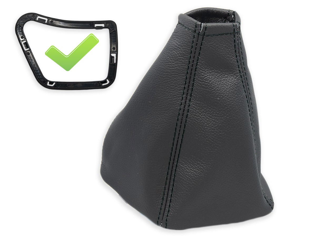 FOR MERCEDES SPRINTER W906 06-18 GEAR SHIFT BOOT GAITER LEATHER s. BLACK + FRAME