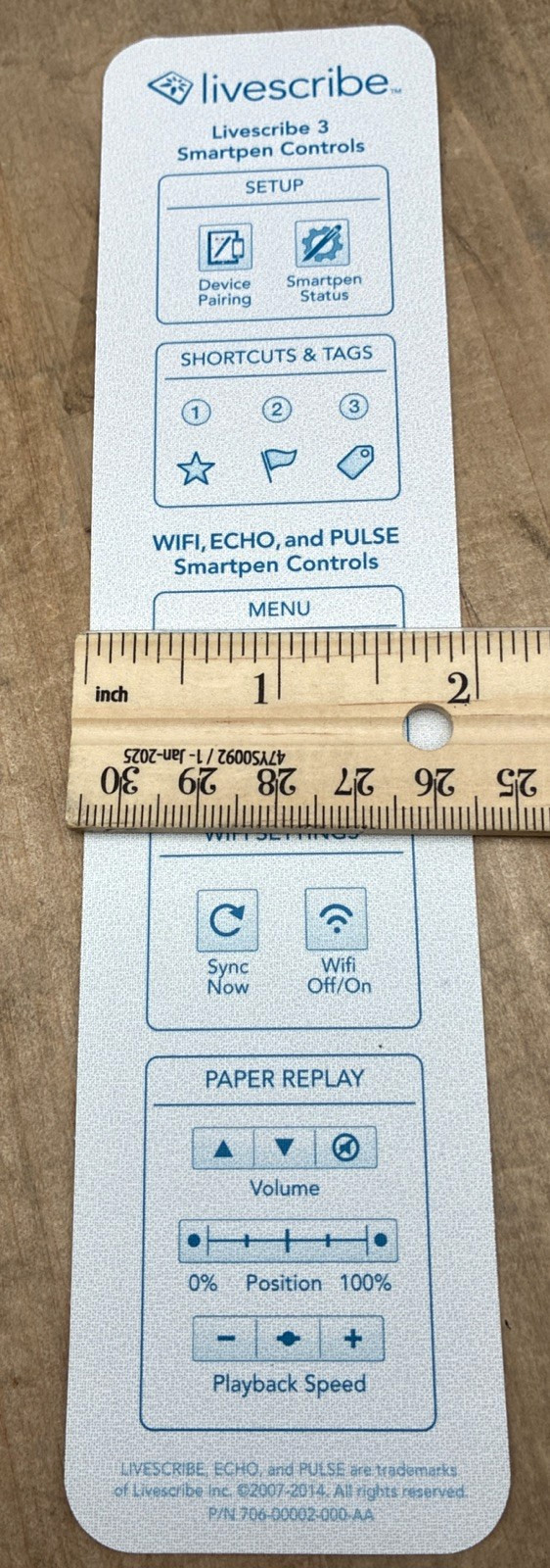 Livescribe 3 Smart Pen Controls Bookmark