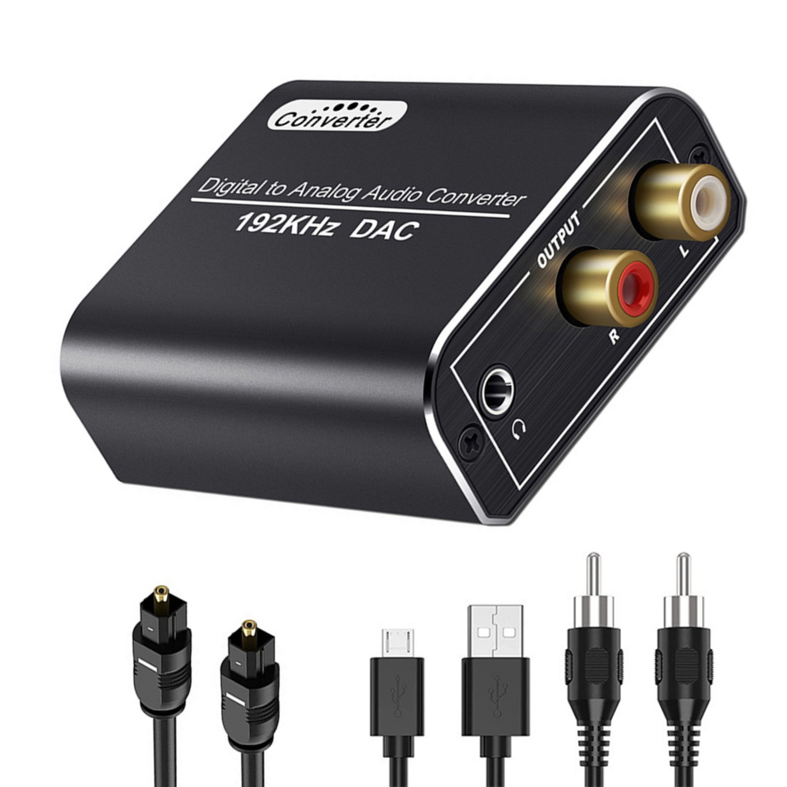Portable Digital Audio Converter SPDIF Optical to Analog RCA Housing Plug & Play
