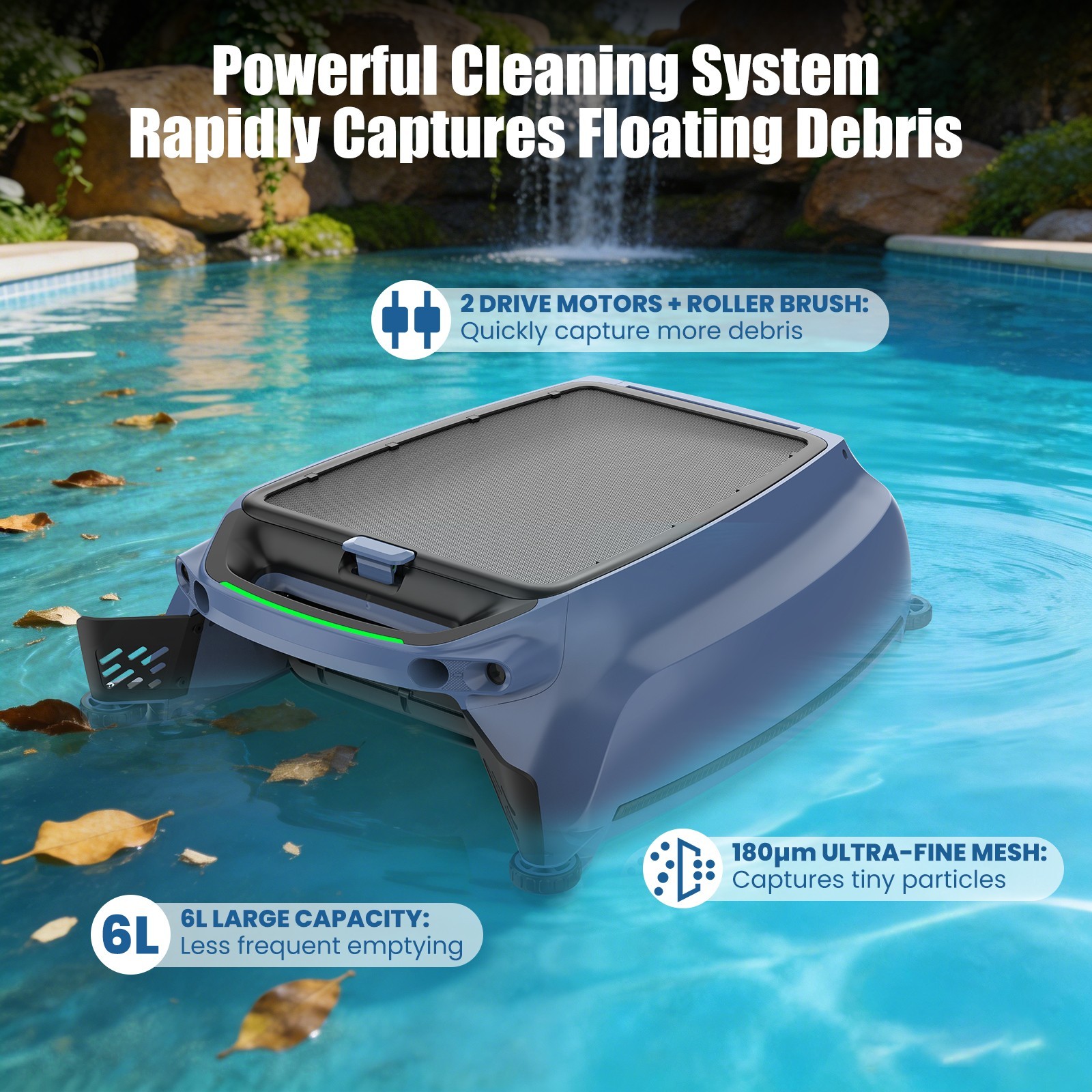 AIRROBO SP200 Solar Powered Robotic Pool Skimmer Automatic Pool Cleaner Robot