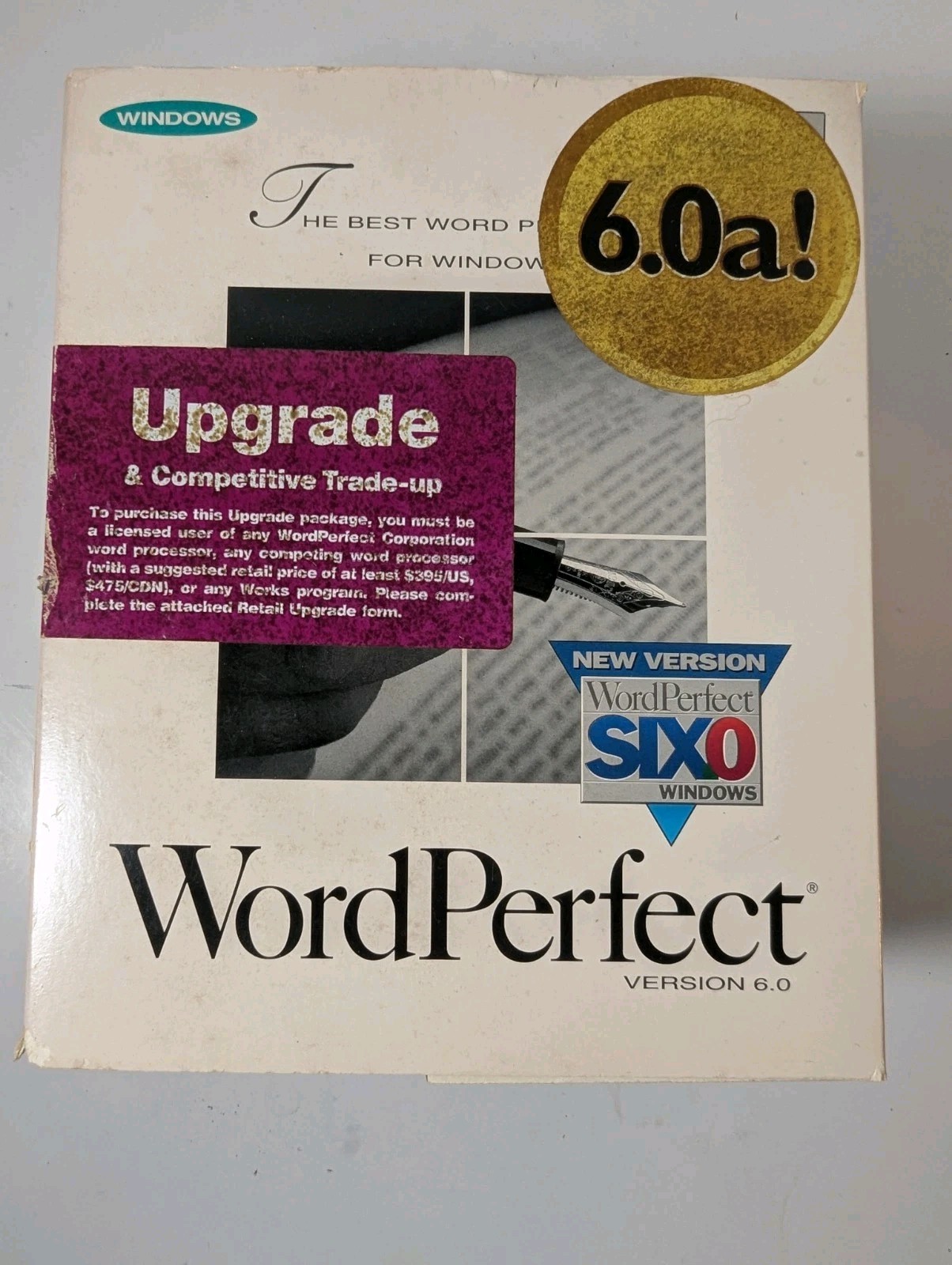 WordPerfect Upgrade 6.0a For Windows 3.1 Unused New Sealed Disc