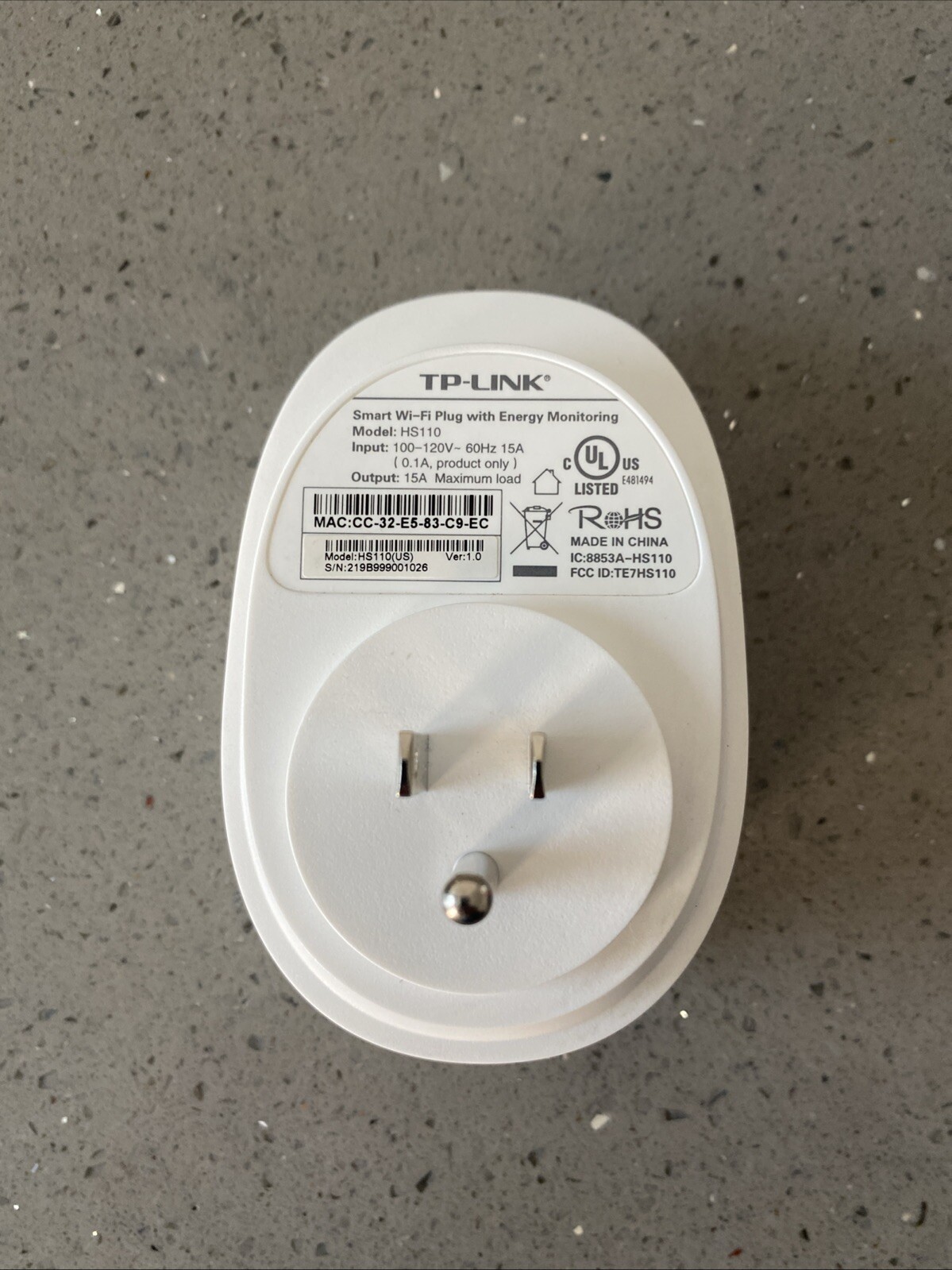 TP-Link Smart WiFi Plug HS100 - Single - Tested