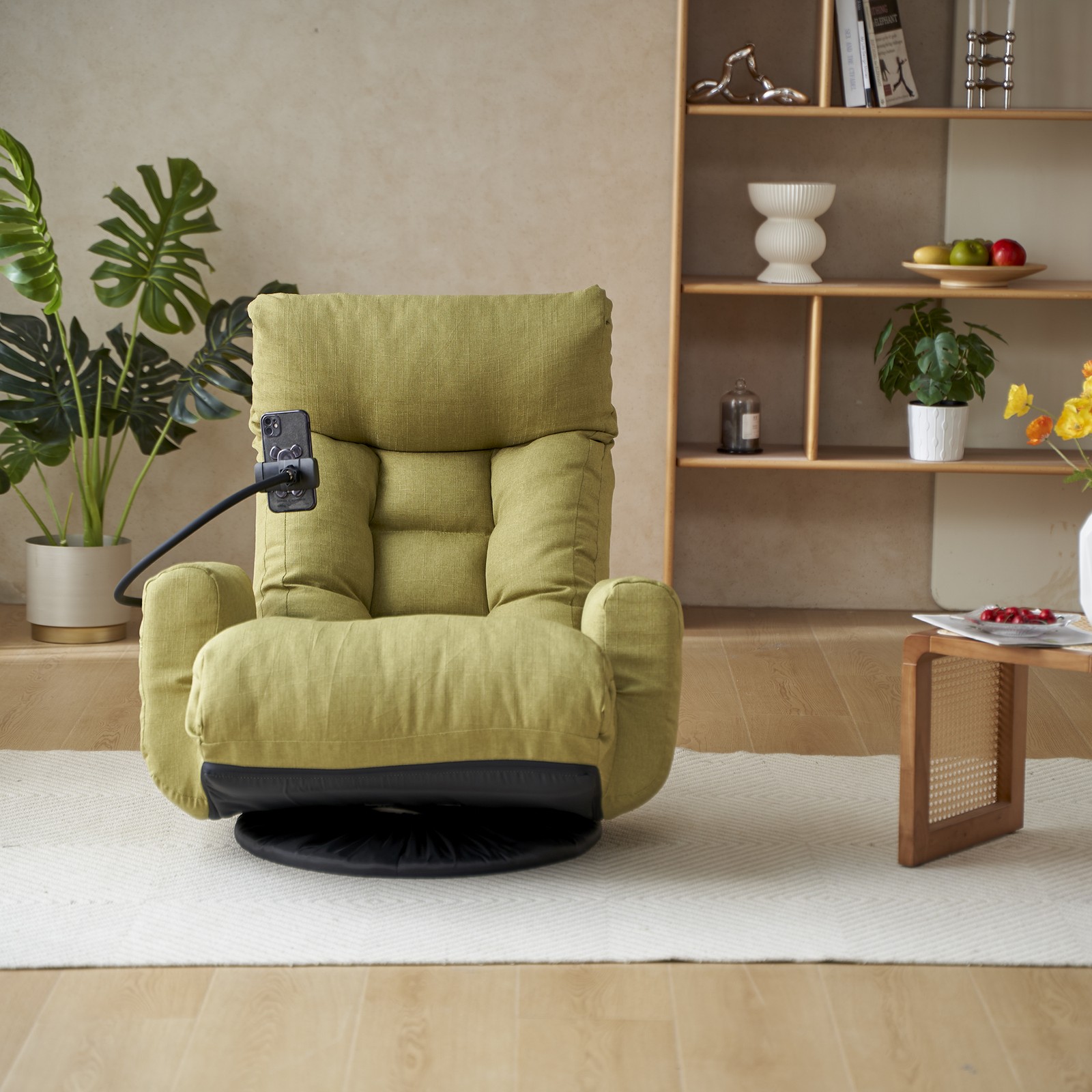 Adjustable Lounge Sofa Chair 360 Rotatable Recliner Green