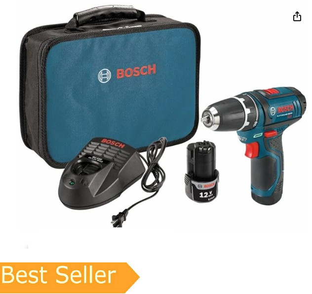 BOSCH PS31-2A 12V Max 3/8 Inch Drill/Driver Kit with 2 Ah Batteries and Charger