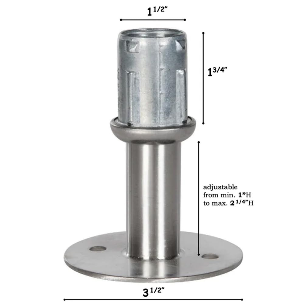 WARMWU Stainless Steel Adjustable Flanged Feet for Stainless Steel 1-5/8" O.D...