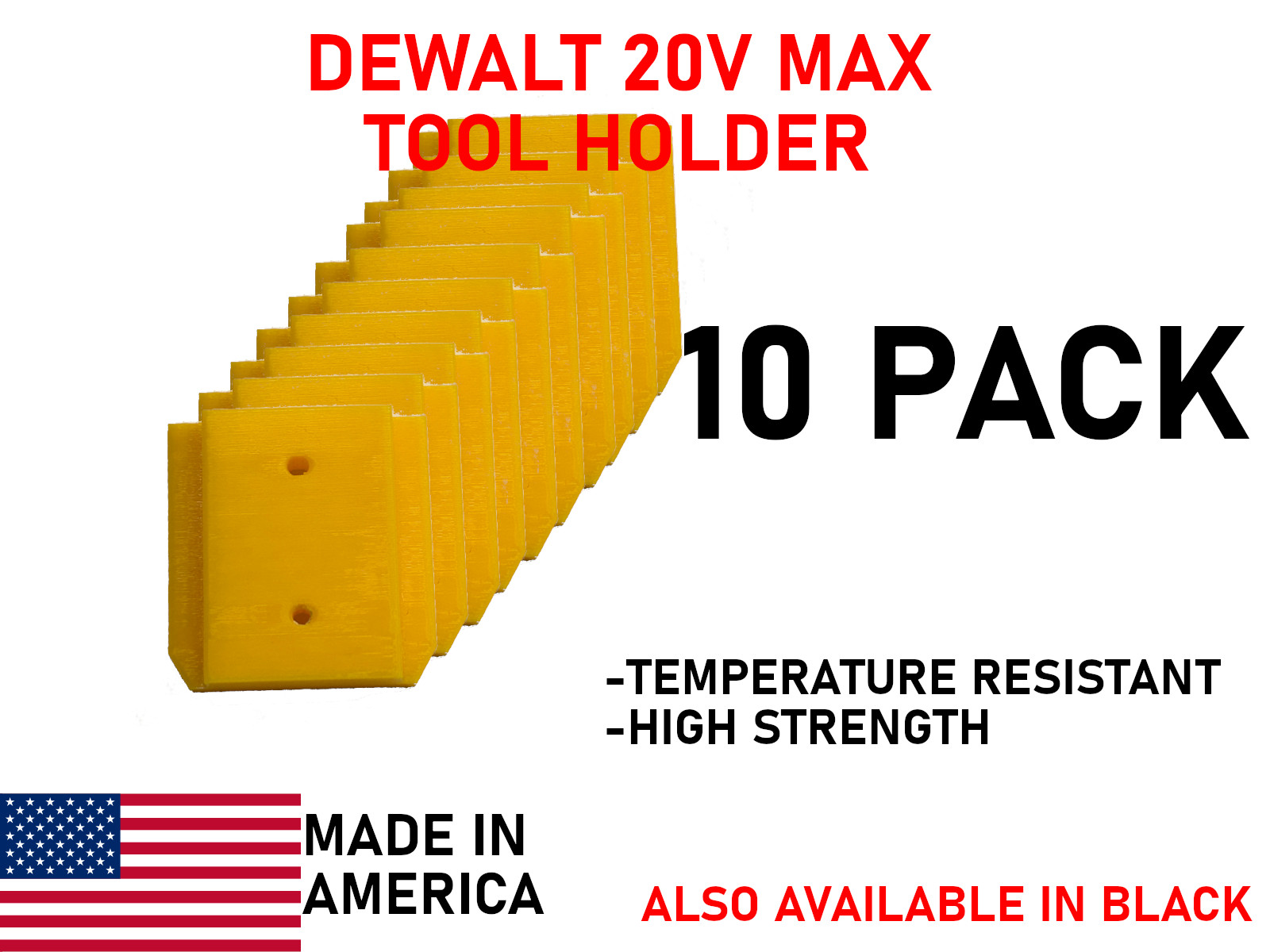 Dewalt 20V Tool Wall Mount Holder [Qty 10] – Garage/Van Storage Bracket