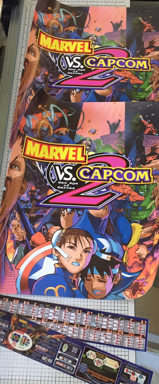 Marvel Vs Capcom 2 Arcade Side Art And Moves List/Bezel Sticker