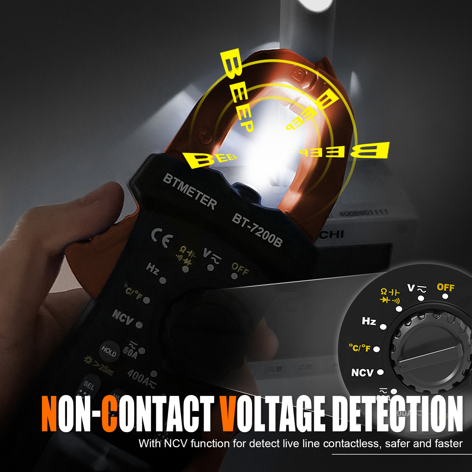 Digital Clamp Meter TRMS AC DC Volt Amp Current Clamp on Voltmeter Multimeter