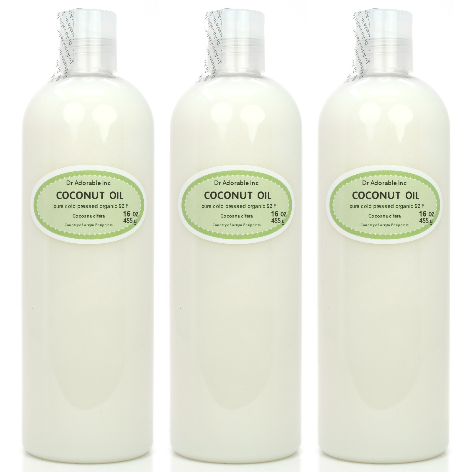 ORGANIC PURE COCONUT OIL 92 DEGREE RAW *FREE S&H!* 2 4 8 12 16 24oz..up to GALL