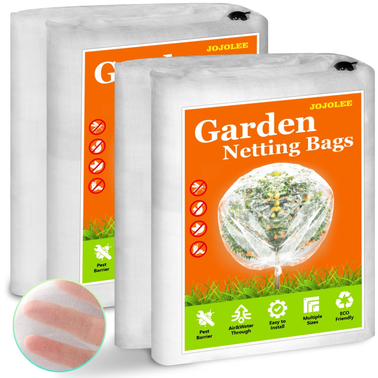 JOJOLEE Garden Blueberry Bush Netting Cover, 4Pcs 3.3 x 3.3FT x 2.6FT, White