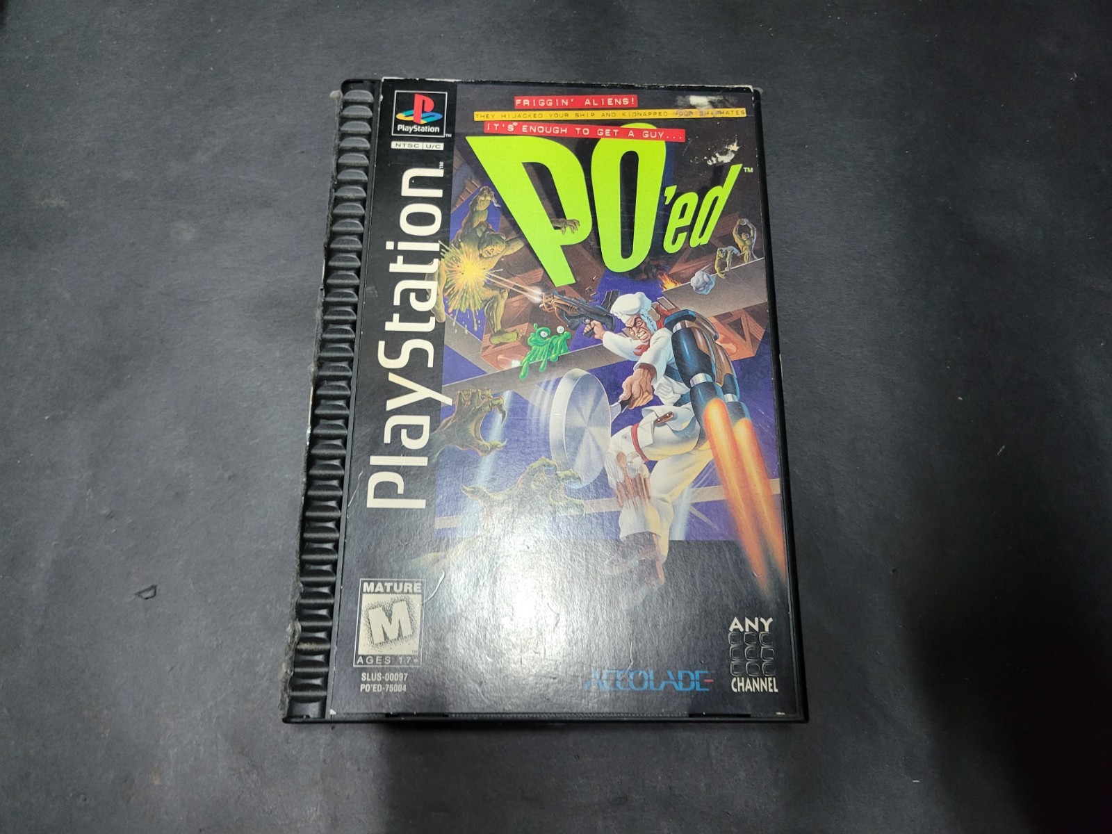 PO'ed (Sony PlayStation 1, 1996) Long Box And Manual Only
